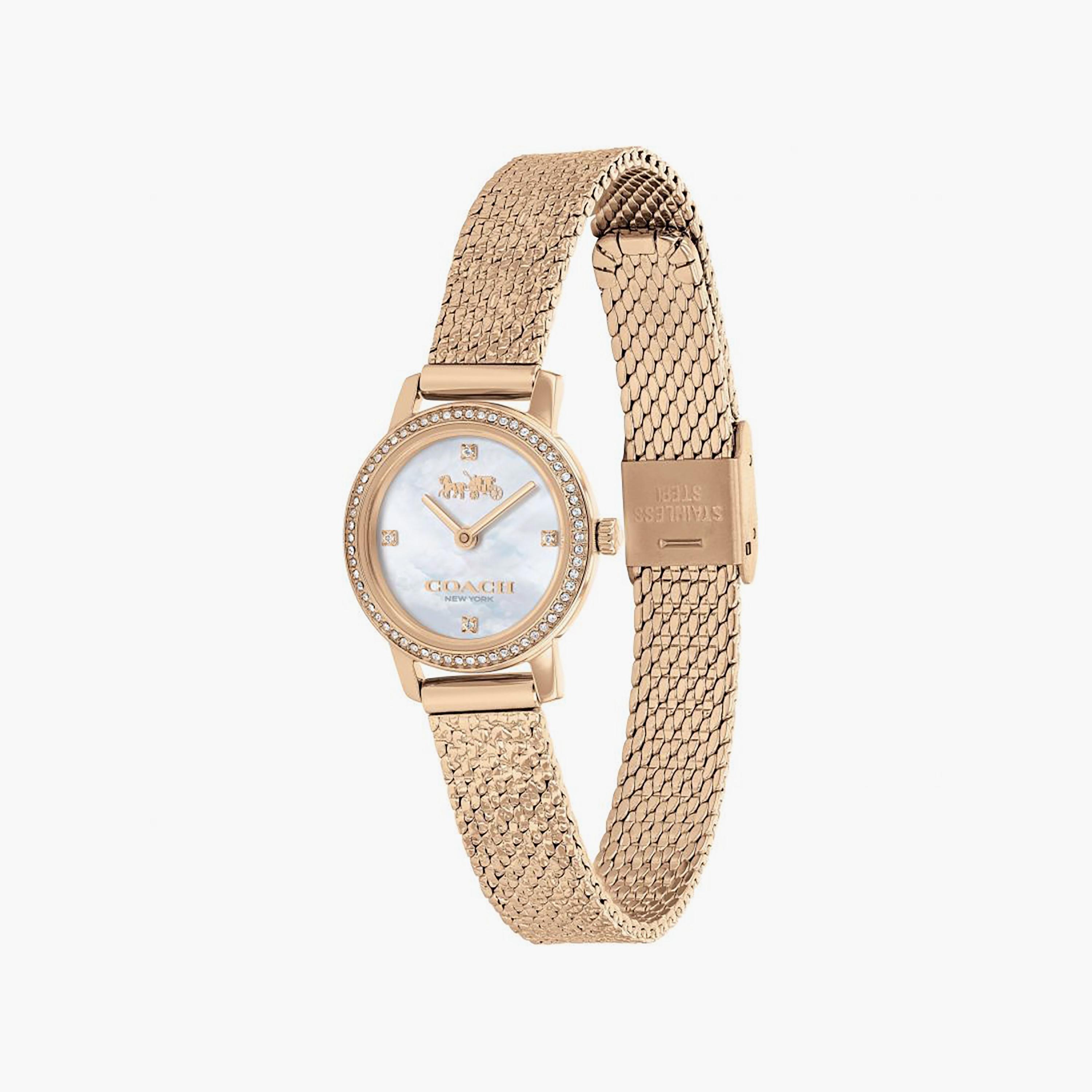 Coach Gold Analog Stainless Steel Strap Watch | 14503372-girls-accessories-watches-image-2