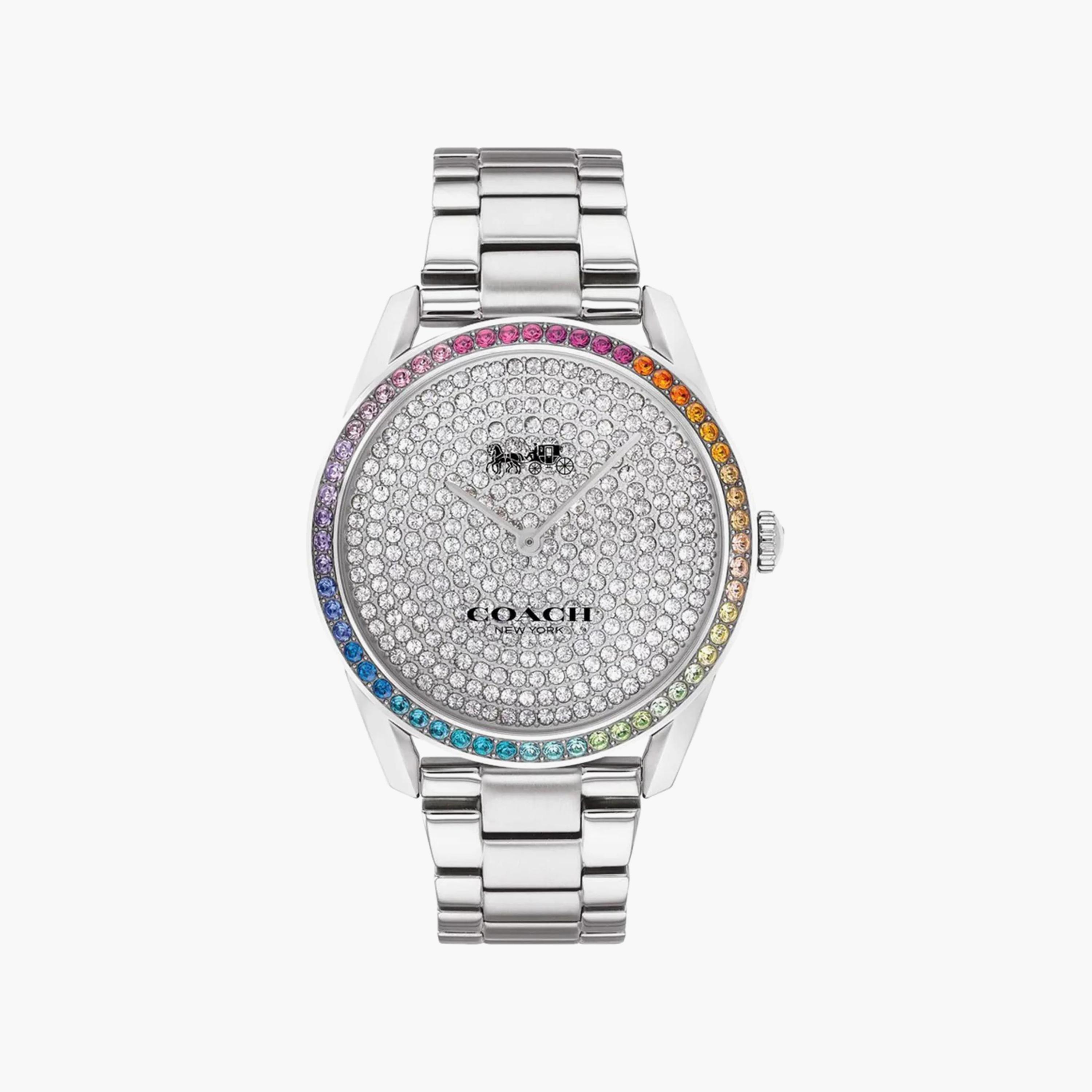 ساعة كوتش ذو انالوج للنساء بسوار فضي مع ستانلس ستيل | 14503658-women-watchesandjewellery-watches-image-1