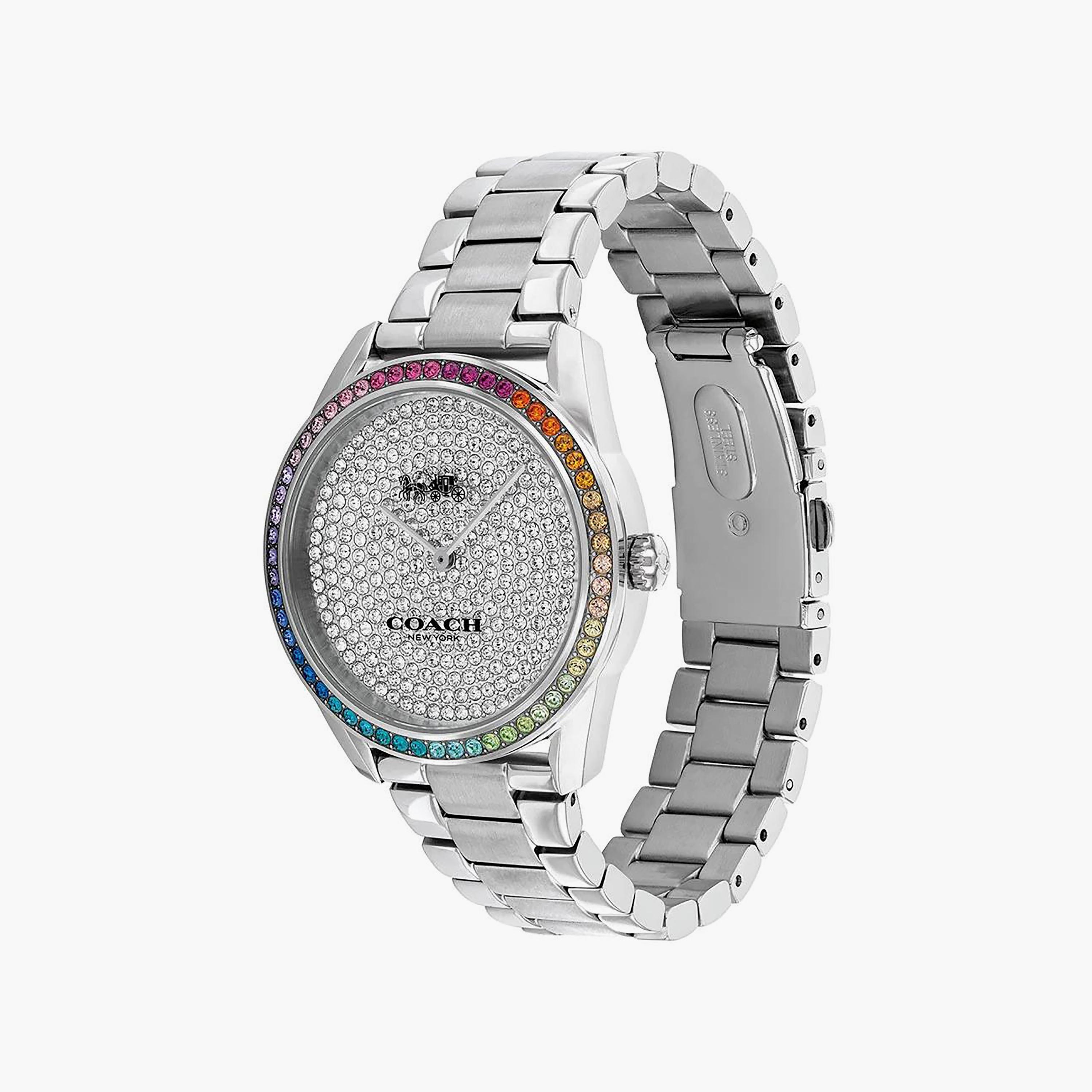 ساعة كوتش ذو انالوج للنساء بسوار فضي مع ستانلس ستيل | 14503658-women-watchesandjewellery-watches-image-2