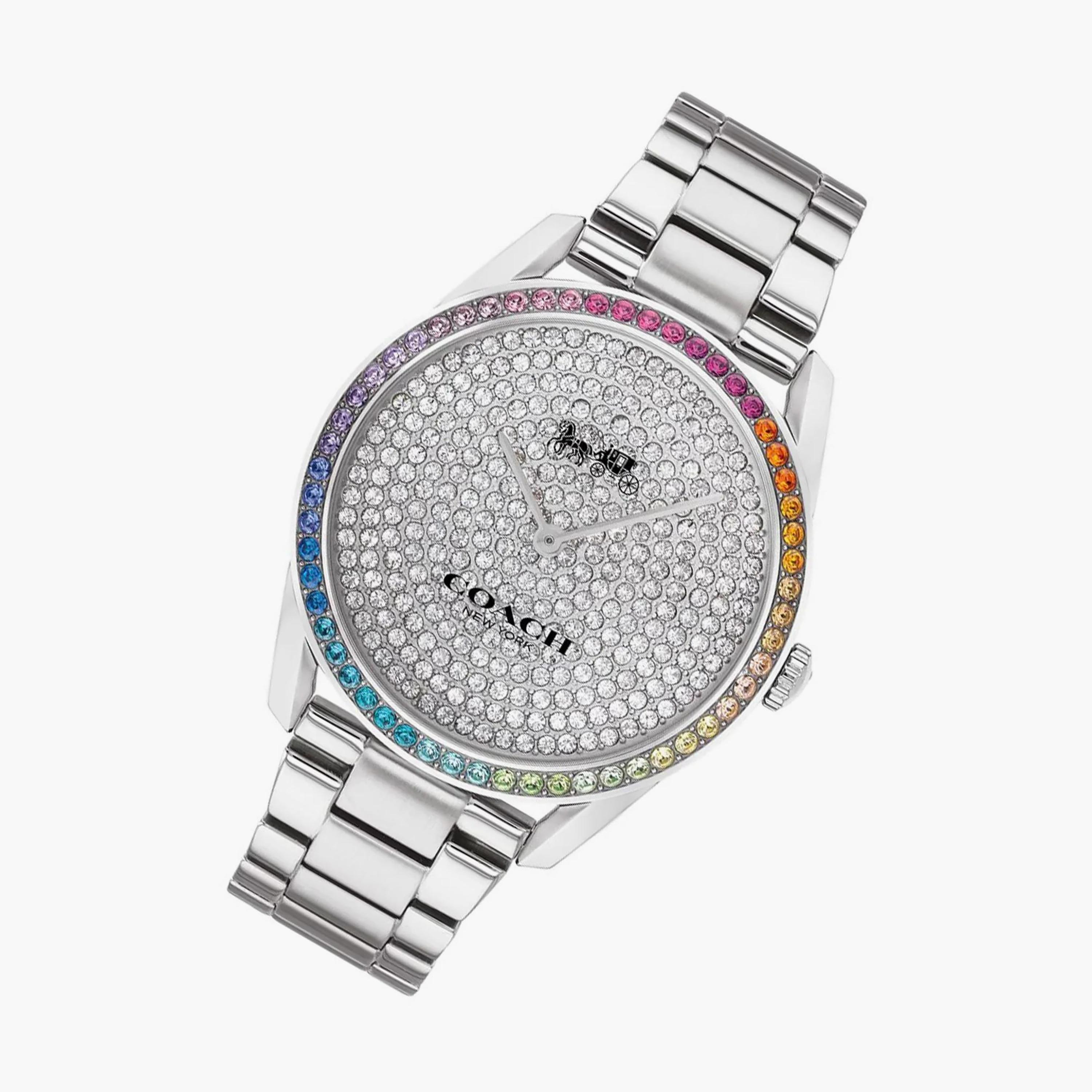 ساعة كوتش ذو انالوج للنساء بسوار فضي مع ستانلس ستيل | 14503658-women-watchesandjewellery-watches-image-3