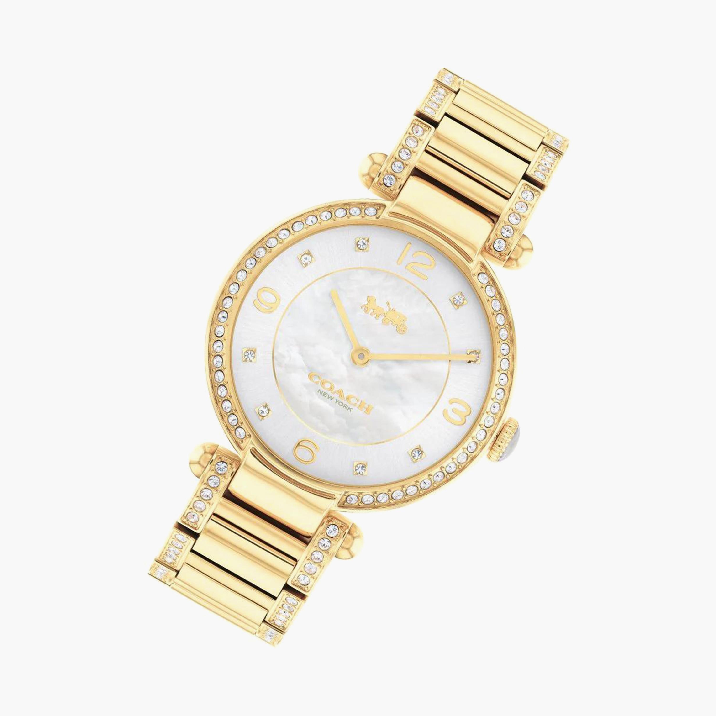 ساعة كوتش ذو انالوج للنساء بسوار ذهبي مع ستانلس ستيل | 14503832-women-watchesandjewellery-watches-image-4