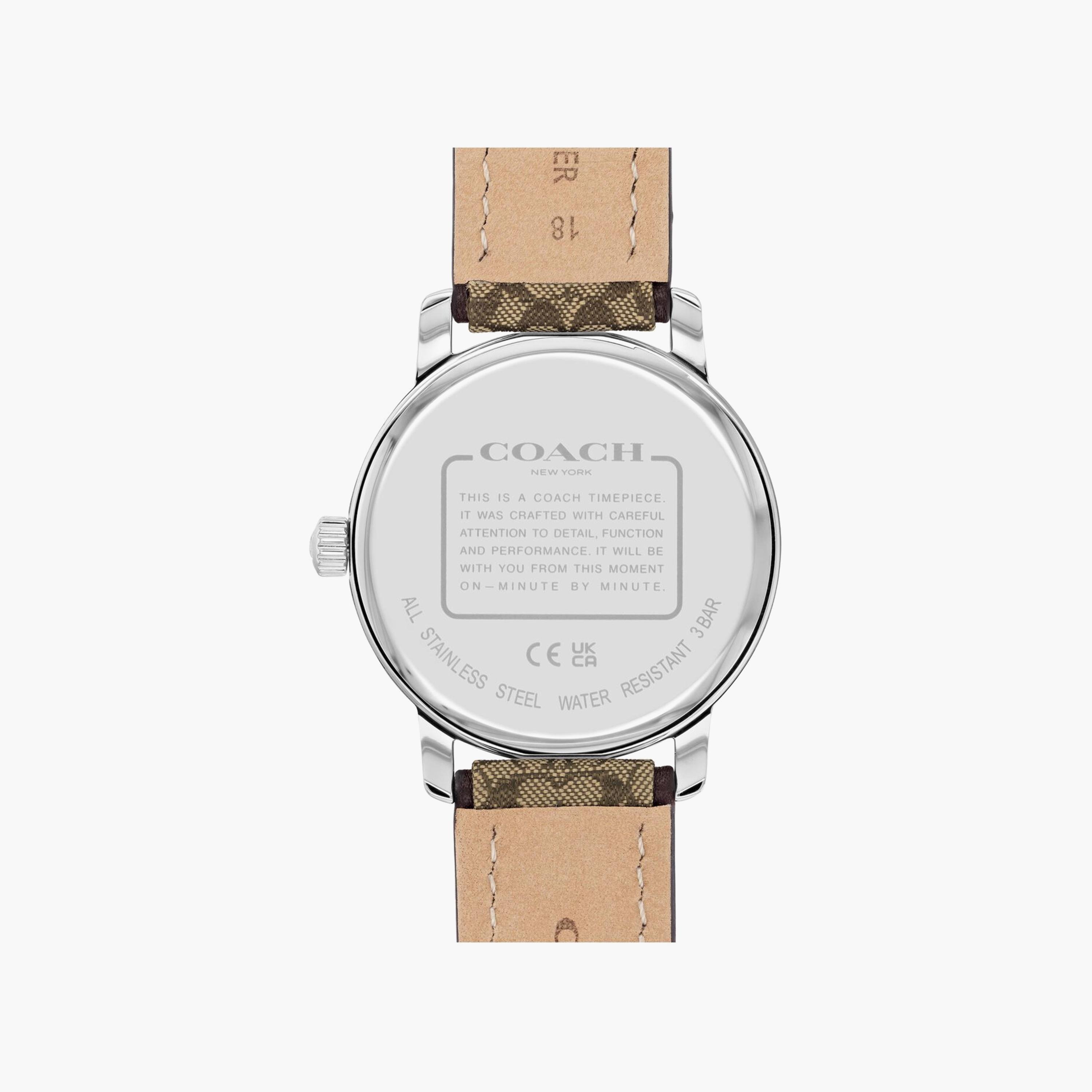 Coach Women's Brown Analog Fabric Strap Watch | 14503873-women-watchesandjewellery-watches-image-3