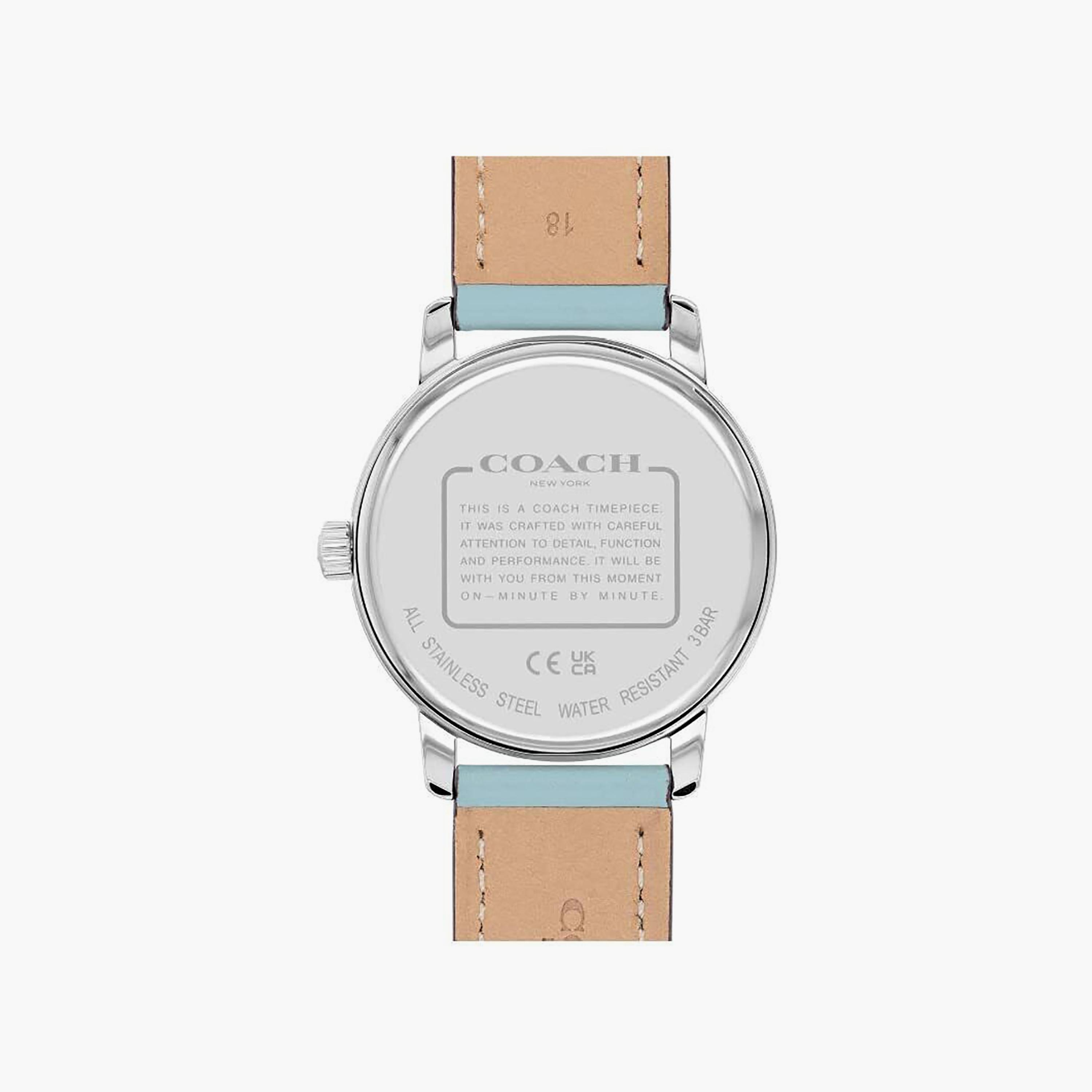 Coach Women's Blue Analog Leather Strap Watch | 14503973-women-watchesandjewellery-watches-image-3