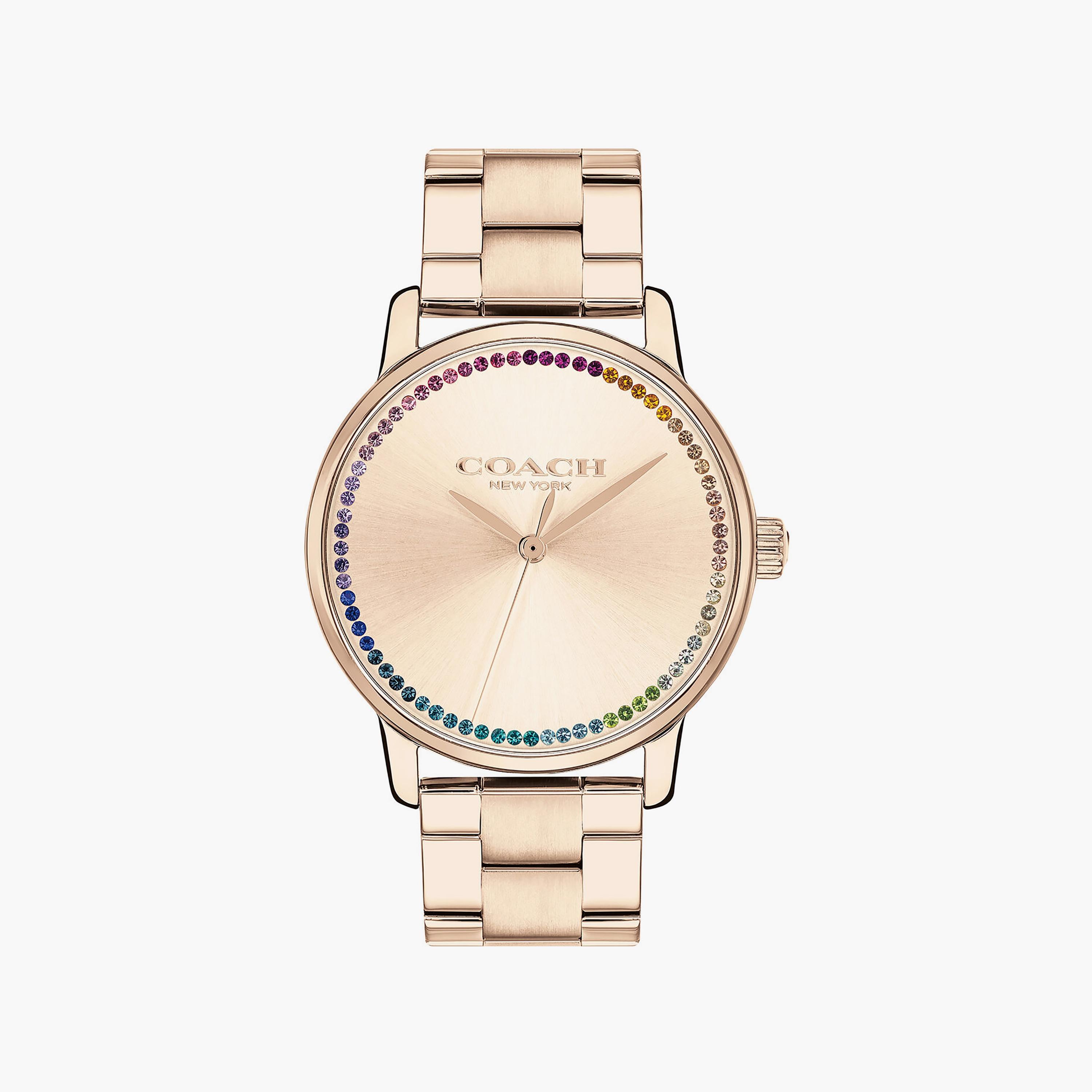Coach Women's Gold Analog Stainless Steel Strap Watch | 14504064-women-watchesandjewellery-watches-image-1