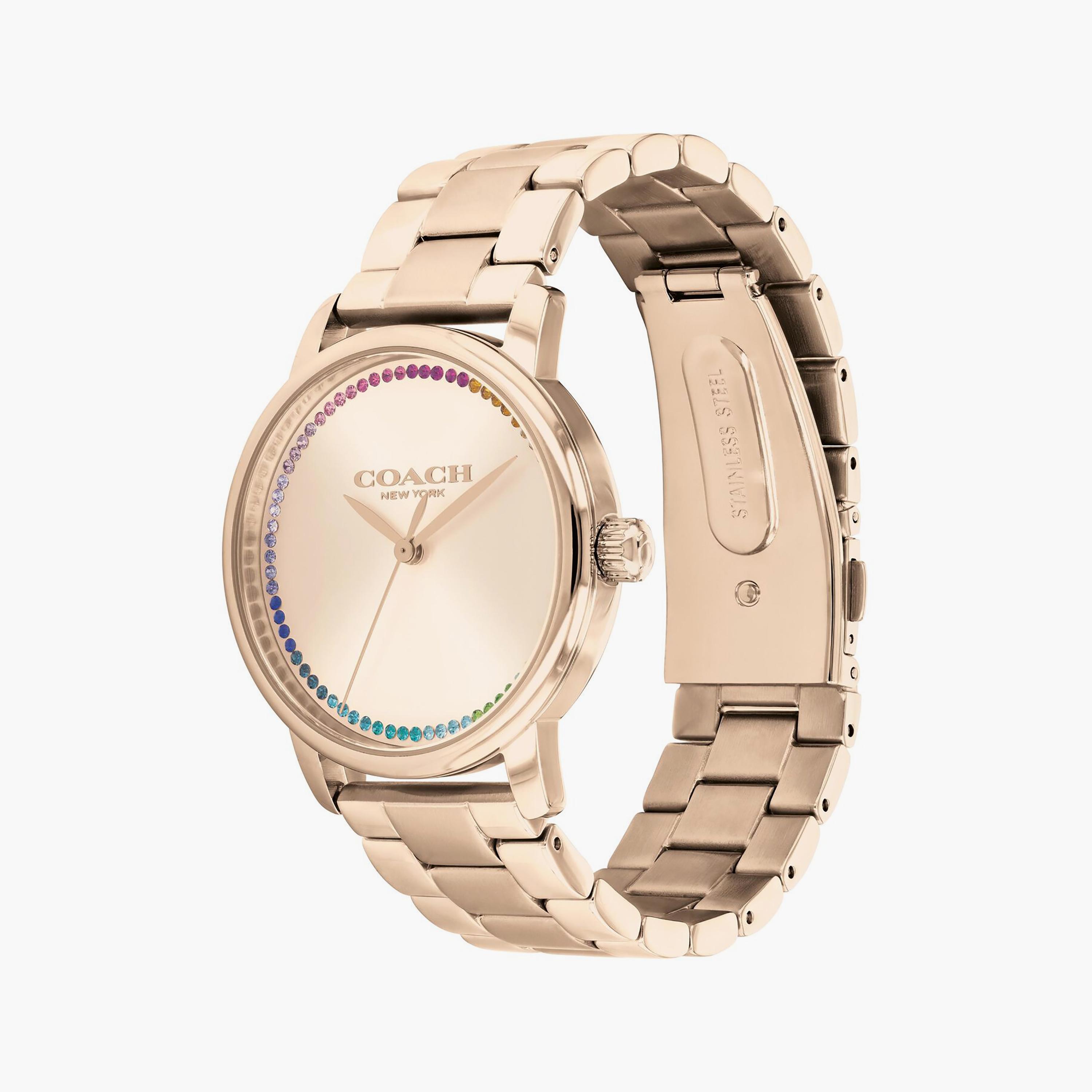 Coach Women's Gold Analog Stainless Steel Strap Watch | 14504064-women-watchesandjewellery-watches-image-2