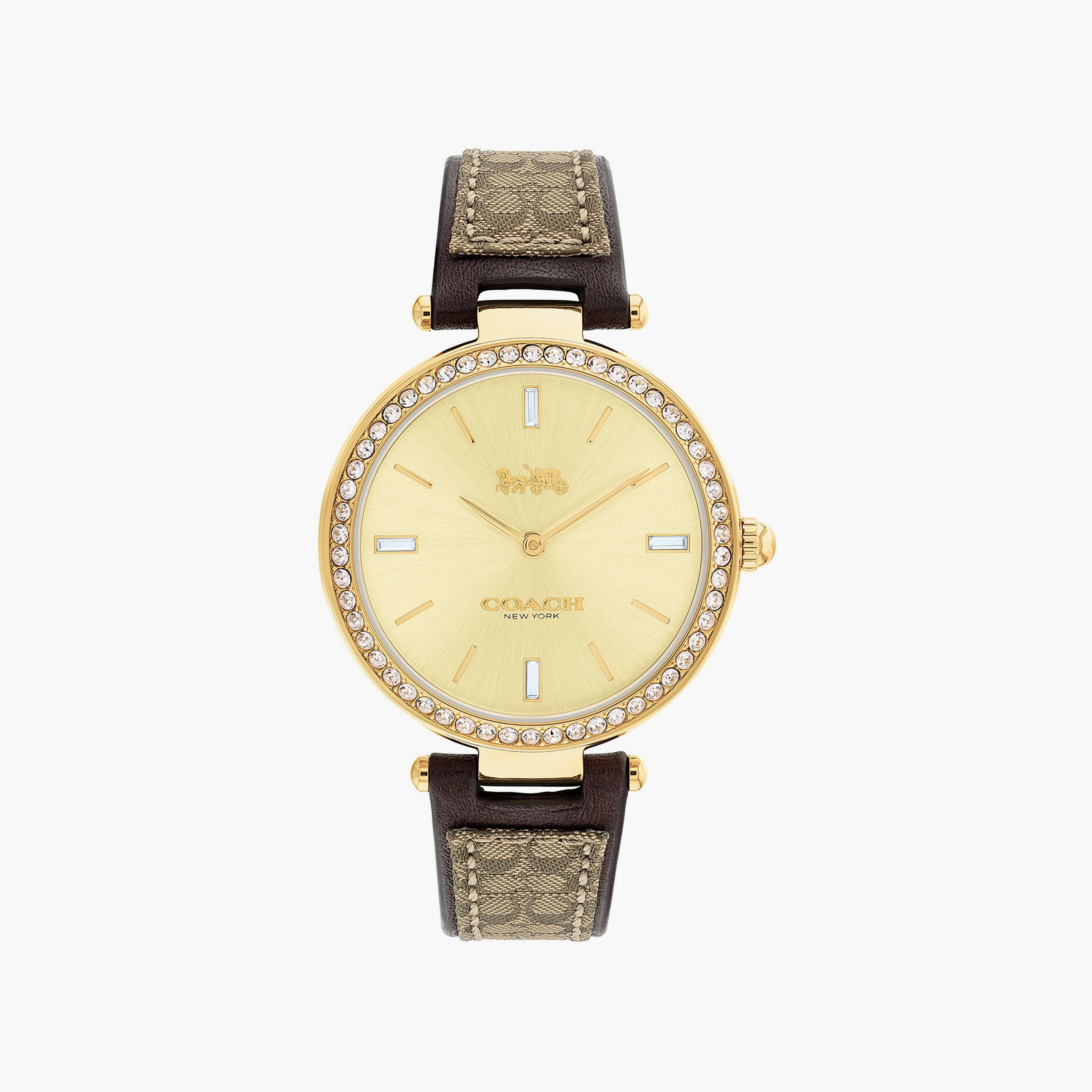 Coach Women's Brown Analog Leather Strap Watch | 14504092-women-watchesandjewellery-watches-image-1