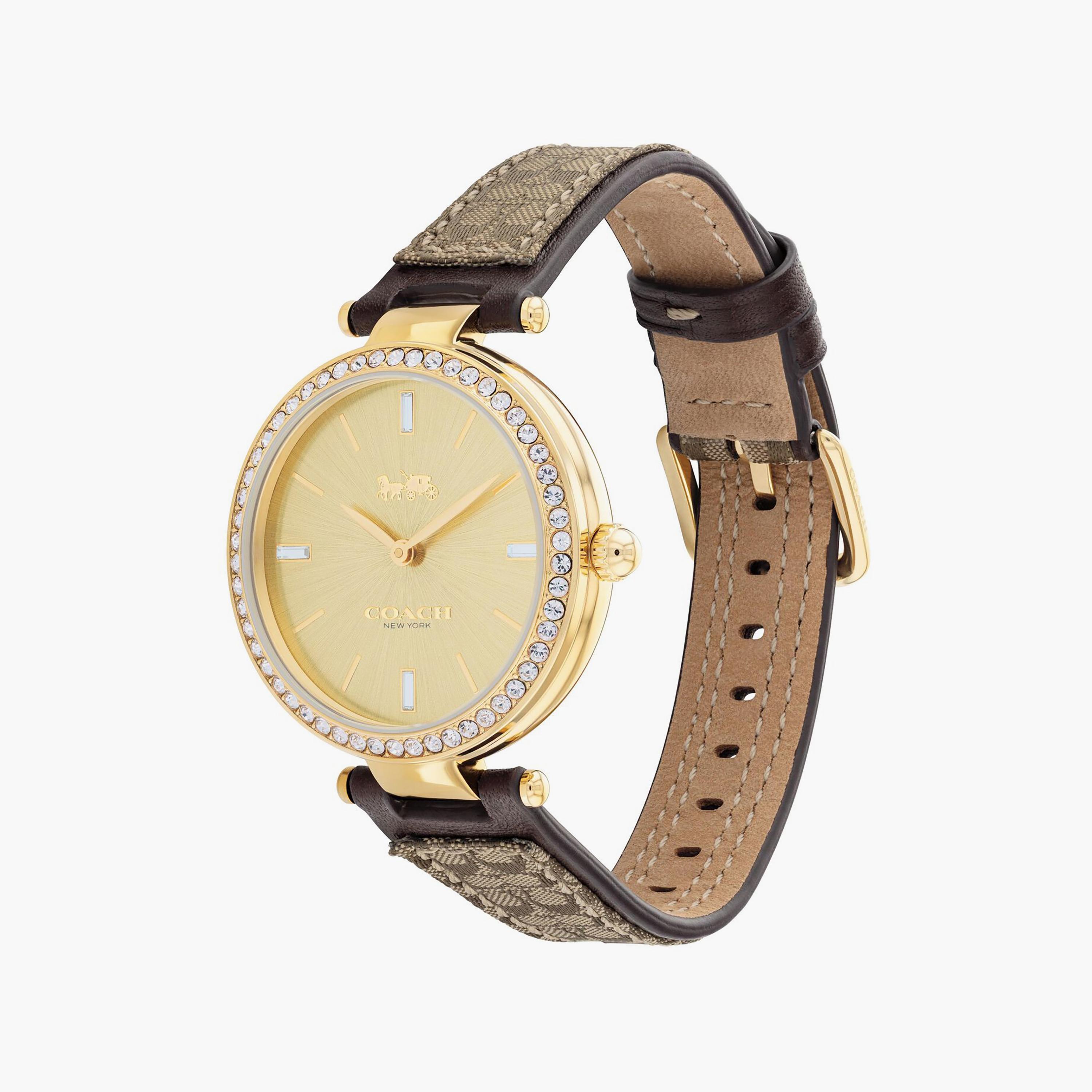 Coach Women's Brown Analog Leather Strap Watch | 14504092-women-watchesandjewellery-watches-image-2