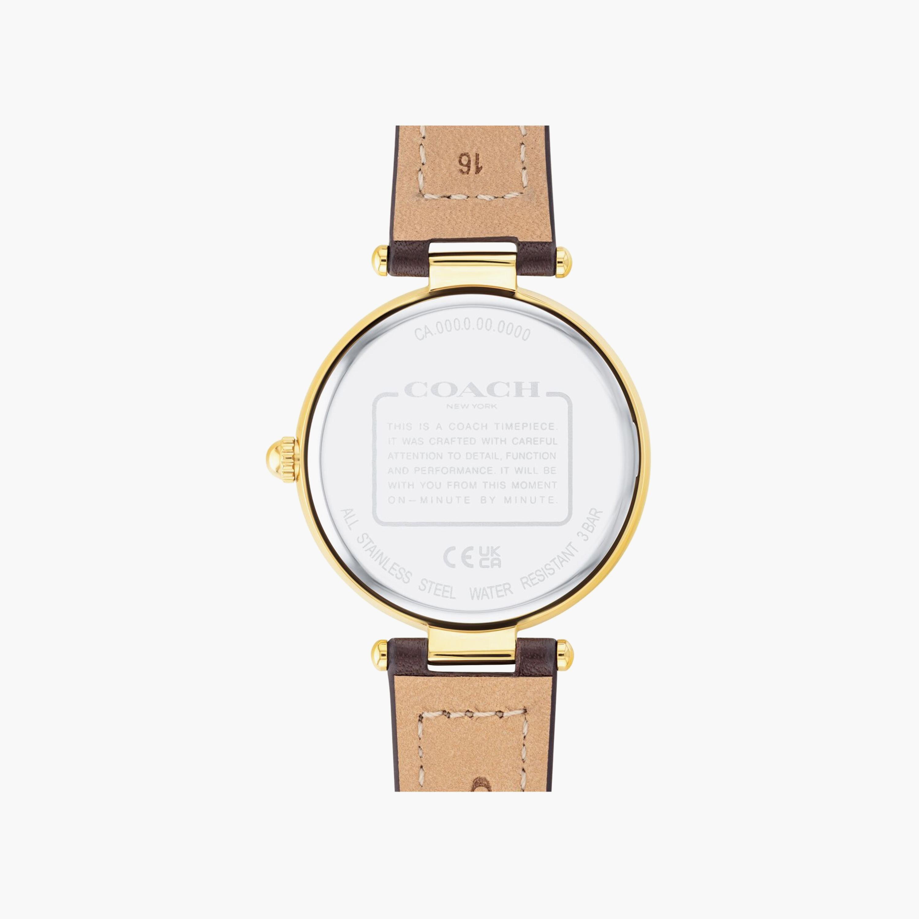 Coach Women's Brown Analog Leather Strap Watch | 14504092-women-watchesandjewellery-watches-image-3