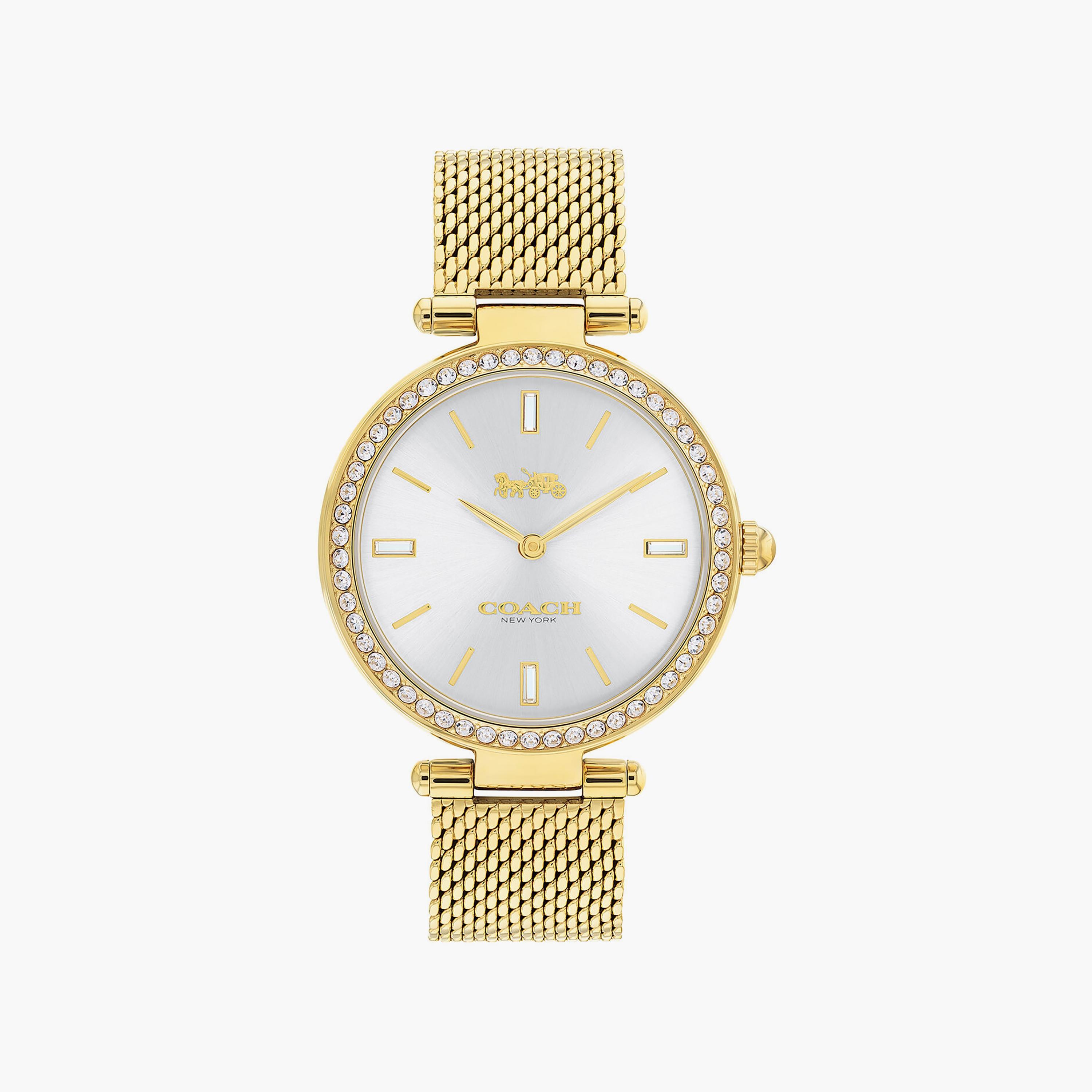ساعة كوتش ذو انالوج للنساء بسوار ذهبي مع ستانلس ستيل | 14504098-women-watchesandjewellery-watches-image-1