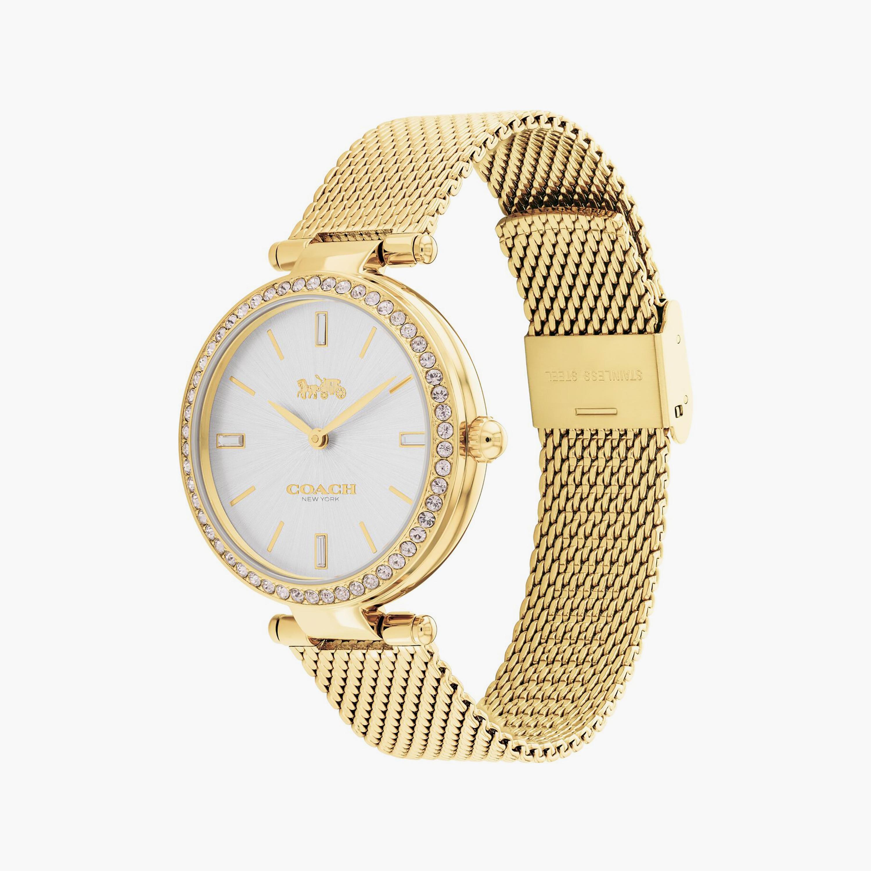 ساعة كوتش ذو انالوج للنساء بسوار ذهبي مع ستانلس ستيل | 14504098-women-watchesandjewellery-watches-image-2