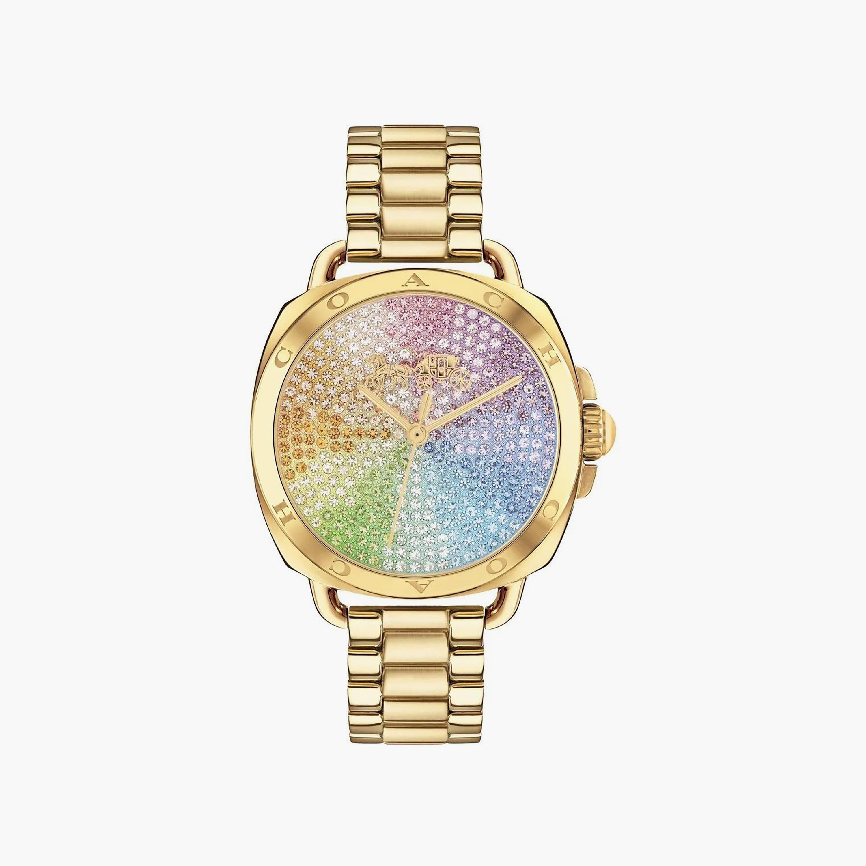 ساعة كوتش ذو انالوج للنساء بسوار ذهبي مع ستانلس ستيل | 14504167-women-watchesandjewellery-watches-image-1