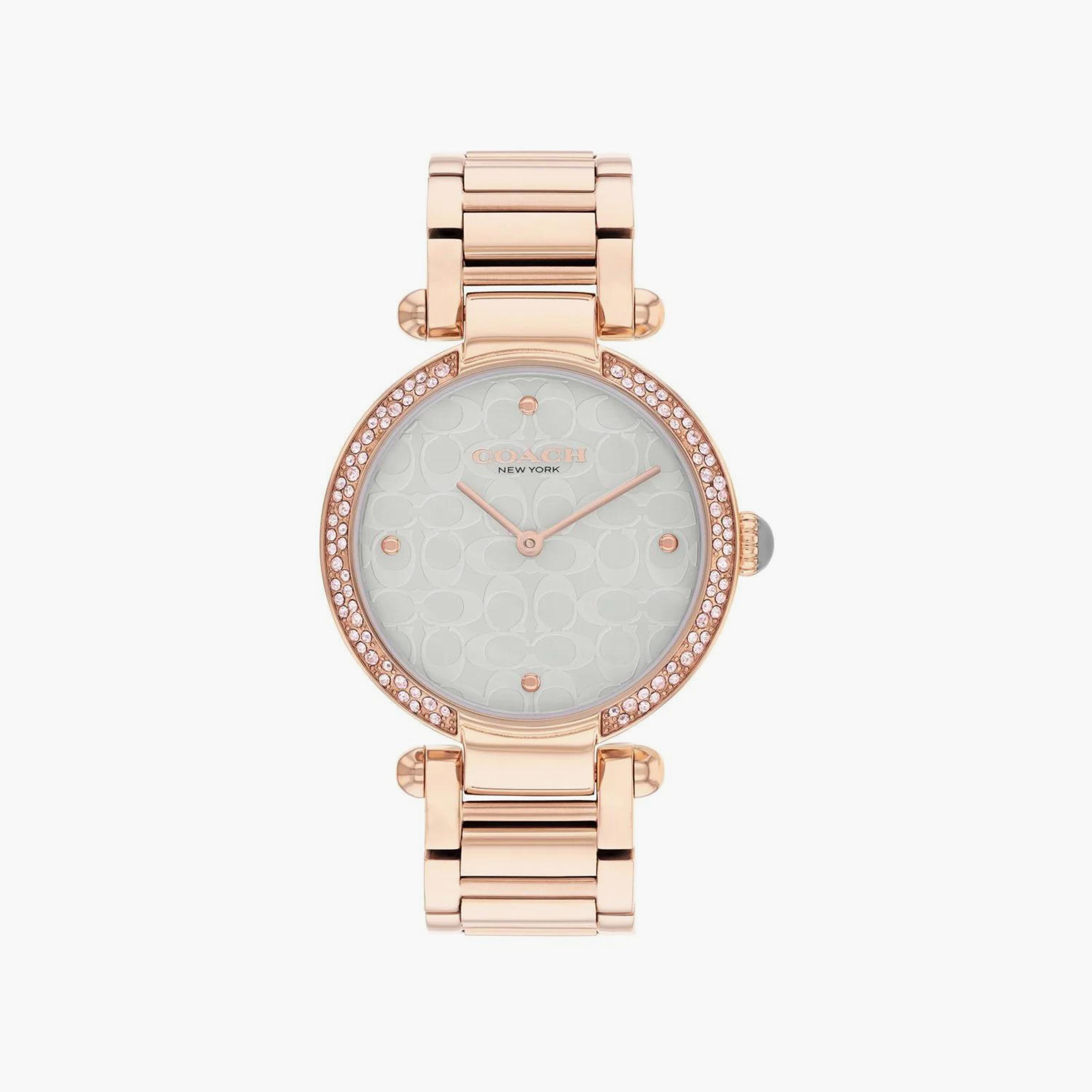 ساعة كوتش ذو انالوج للنساء بسوار ذهبي وردي مع ستانلس ستيل | 14504184-women-watchesandjewellery-watches-image-1