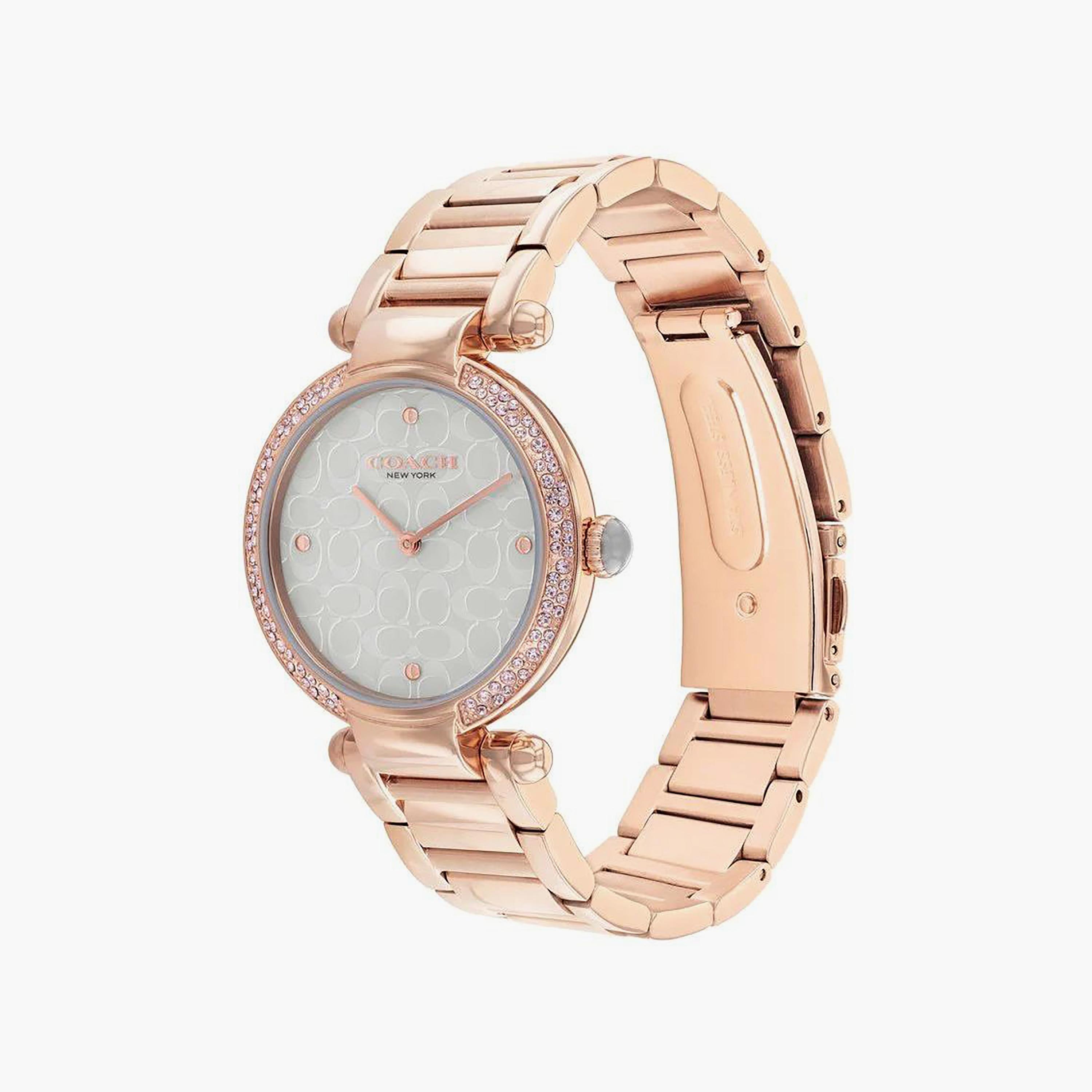 ساعة كوتش ذو انالوج للنساء بسوار ذهبي وردي مع ستانلس ستيل | 14504184-women-watchesandjewellery-watches-image-2