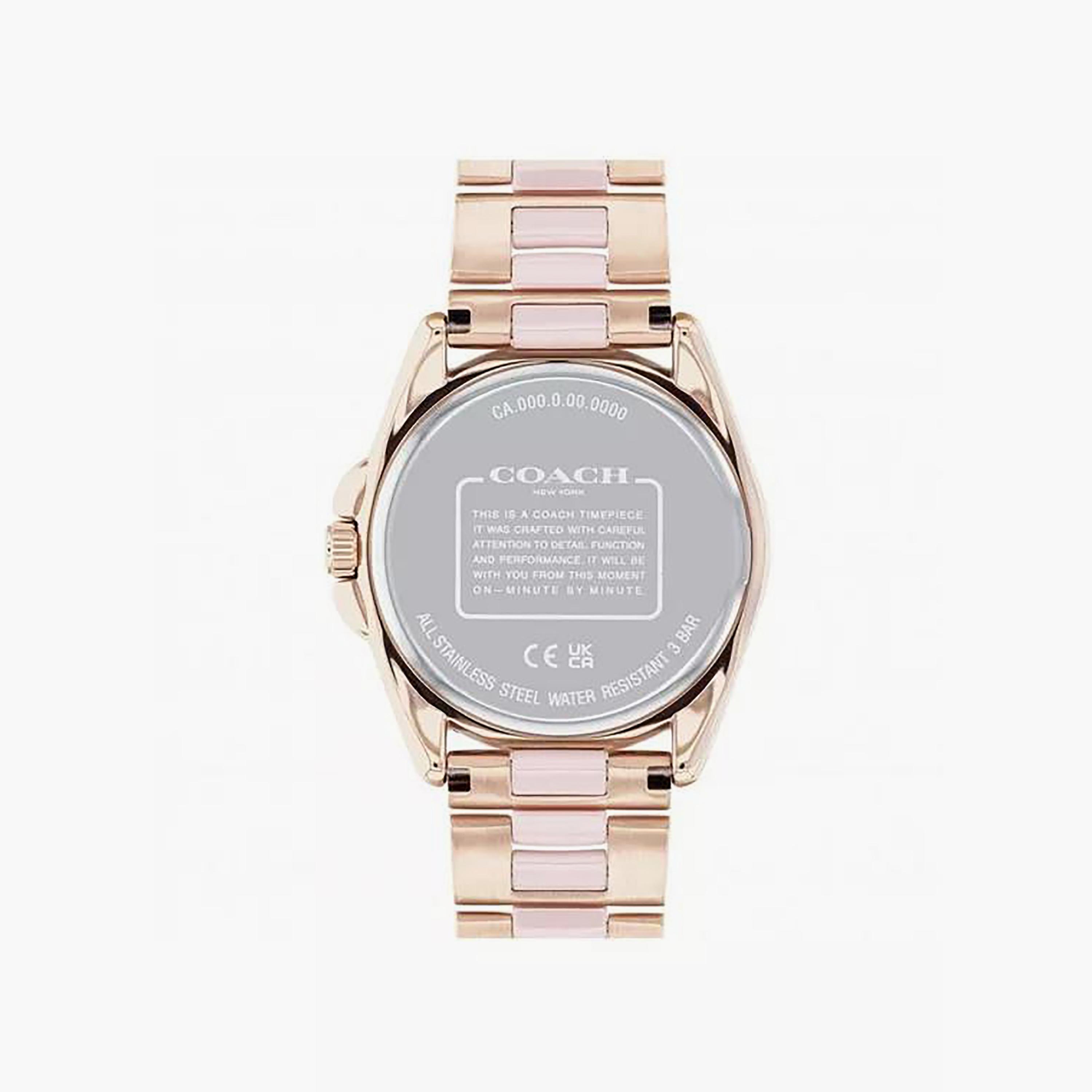 ساعة كوتش ذو انالوج للنساء بسوار وردي وذهبي مع ستانلس ستيل | 14504188-women-watchesandjewellery-watches-image-3