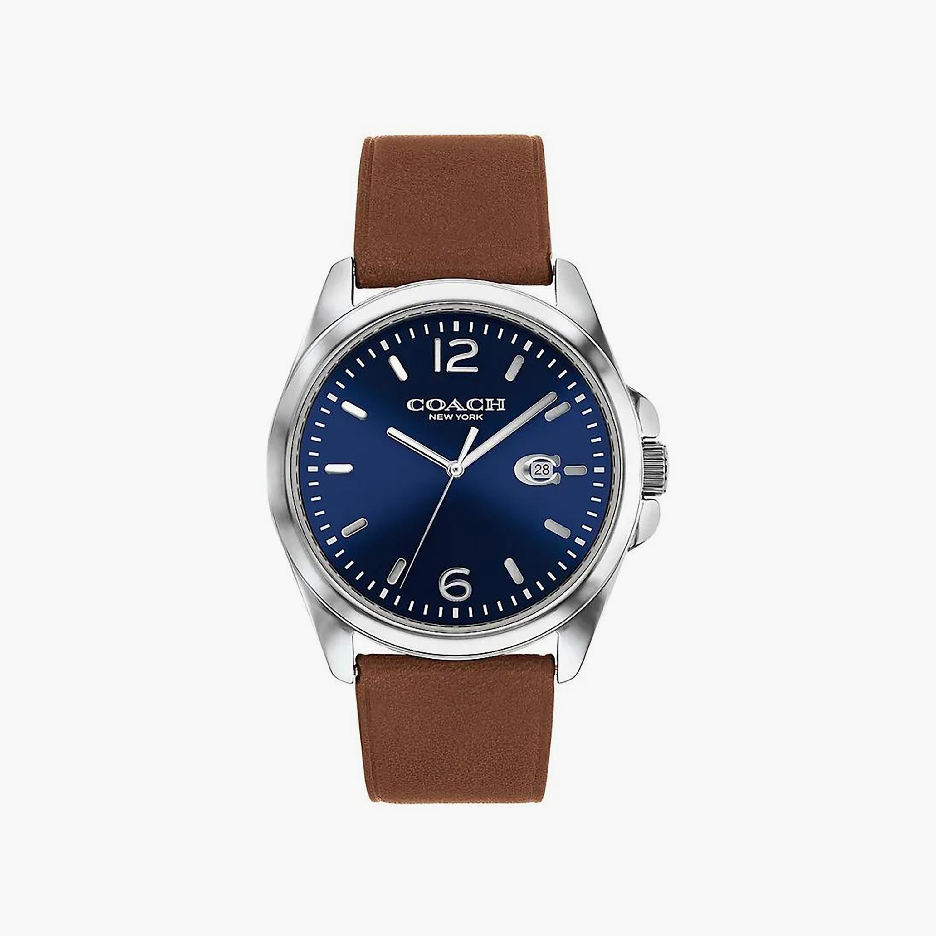 ساعة أنالوج بسوار جلدي بني للرجال من كوتش | 14602585-men-watchesandjewellery-watches-image-1