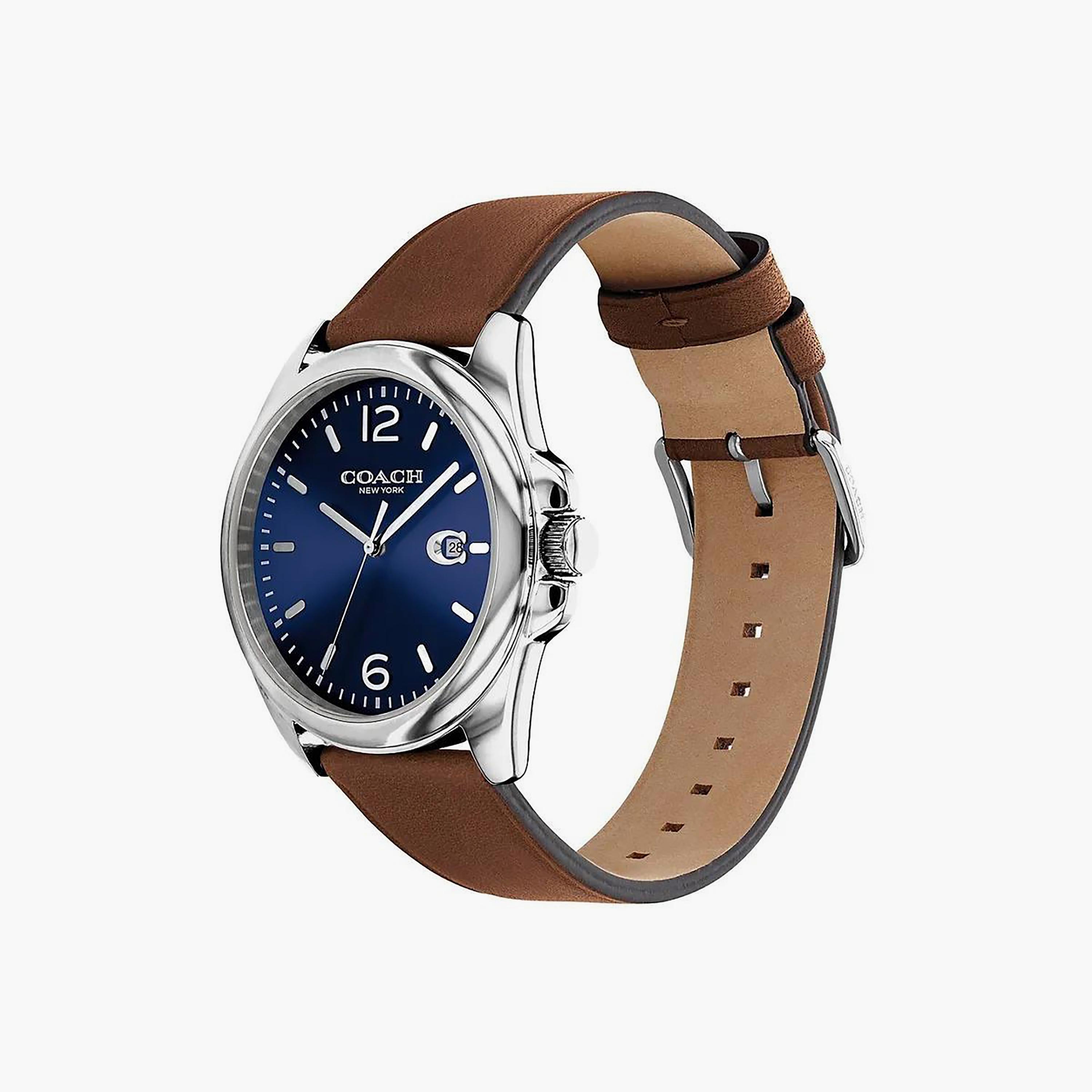 ساعة أنالوج بسوار جلدي بني للرجال من كوتش | 14602585-men-watchesandjewellery-watches-image-2