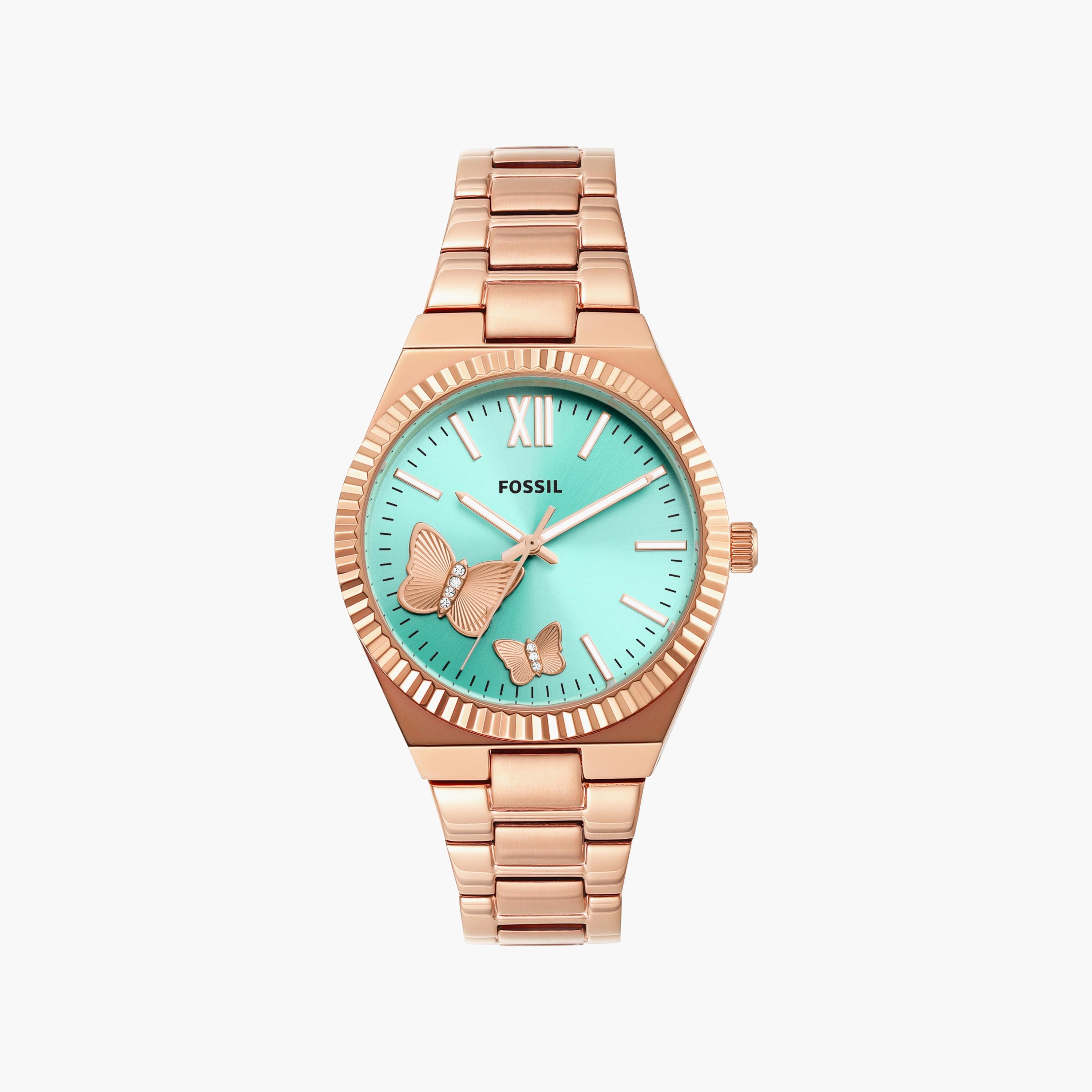 Fossil Women's 38 MM Rose Gold Analog Stainless Steel Strap Watch | ES5277-women-watchesandjewellery-watches-image-1
