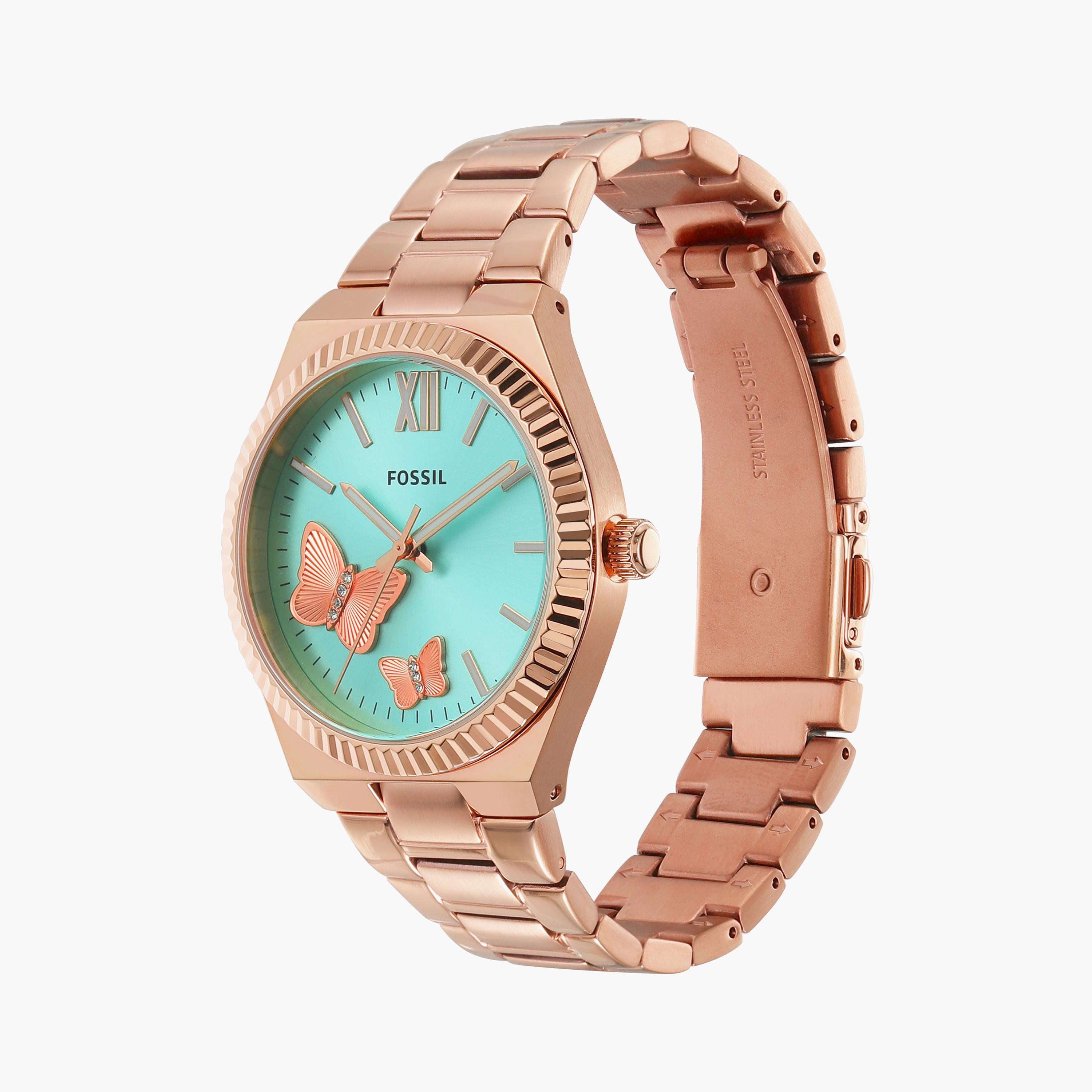 Fossil Women's 38 MM Rose Gold Analog Stainless Steel Strap Watch | ES5277-women-watchesandjewellery-watches-image-2
