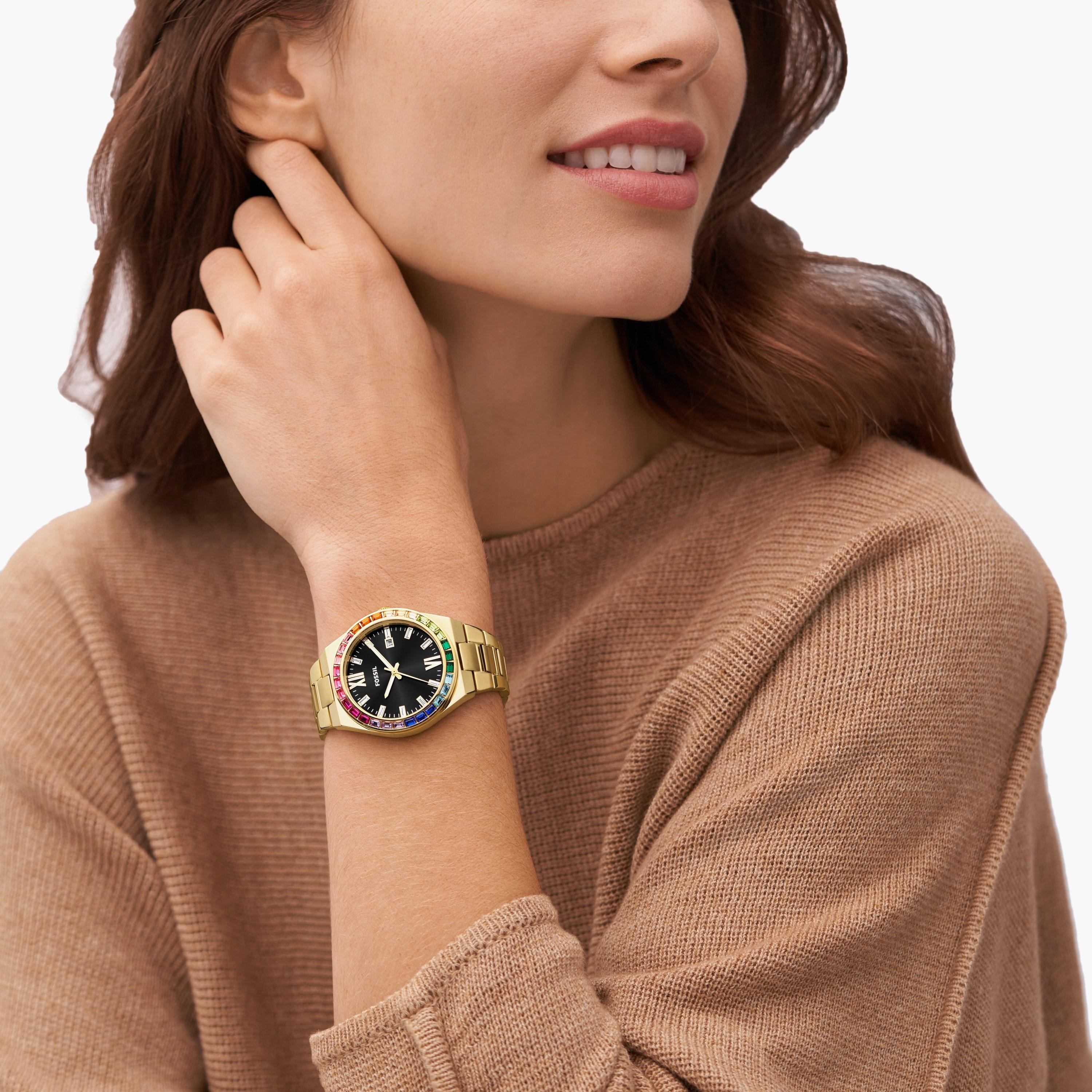 ساعة أنالوج ذهبية بسوار ستانلس ستيل للنساء مع 36 مم من فوسيل مع أساور | ES5311SET-women-watchesandjewellery-watches-image-4
