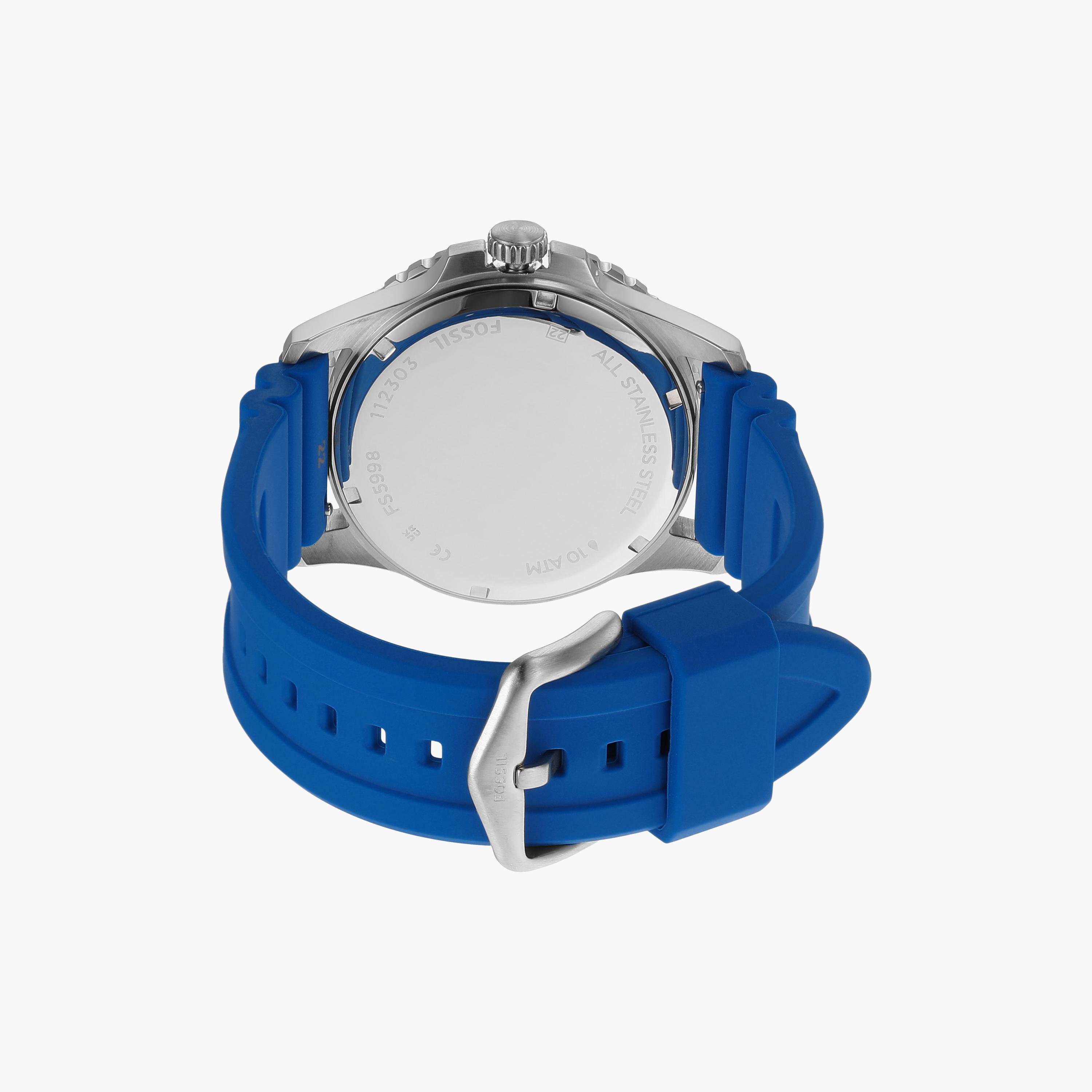 ساعة أنالوج للرجال مع 42 مم بسوار سيليكون بلون أزرق من فوسيل | FS5998-men-watchesandjewellery-watches-image-3