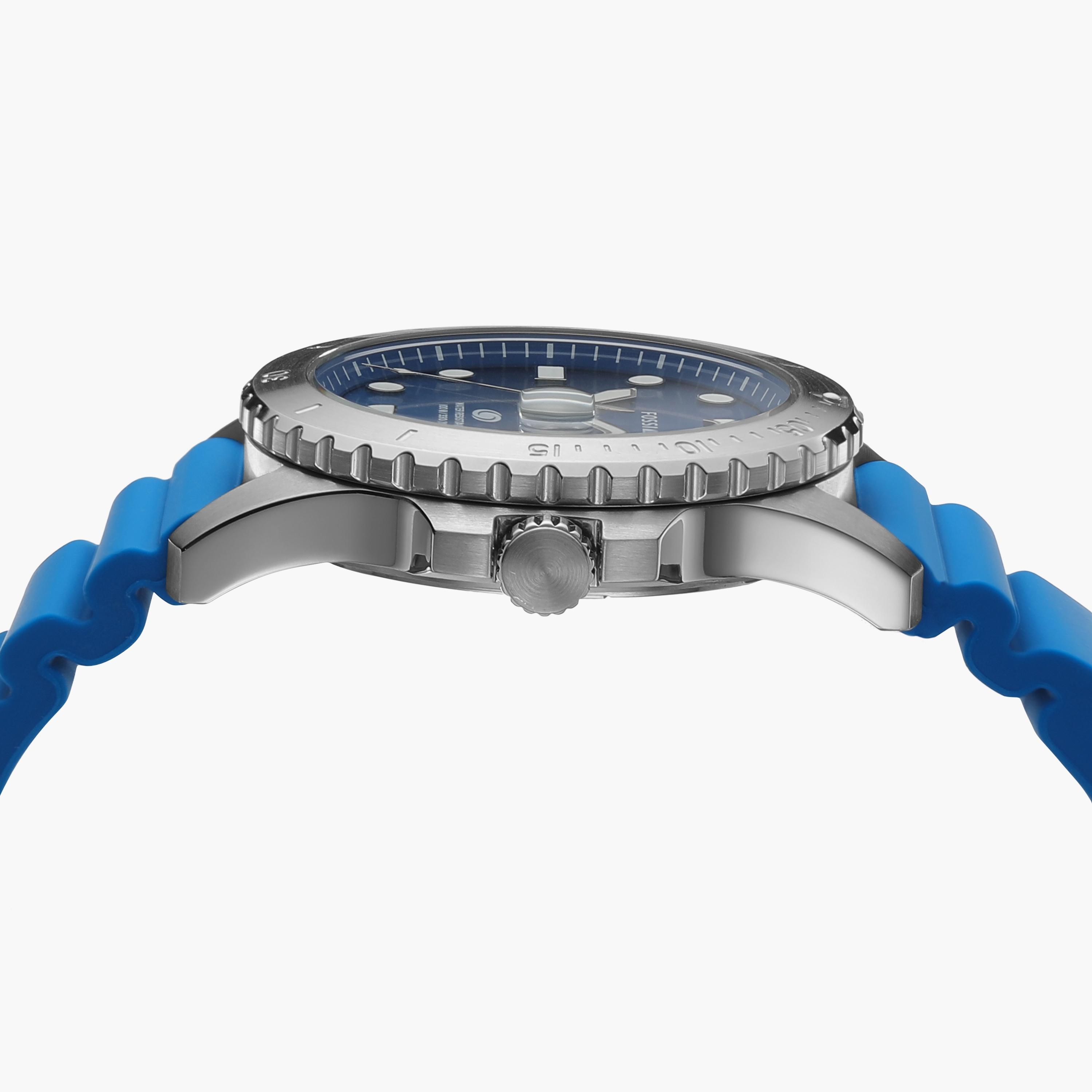 ساعة أنالوج للرجال مع 42 مم بسوار سيليكون بلون أزرق من فوسيل | FS5998-men-watchesandjewellery-watches-image-4