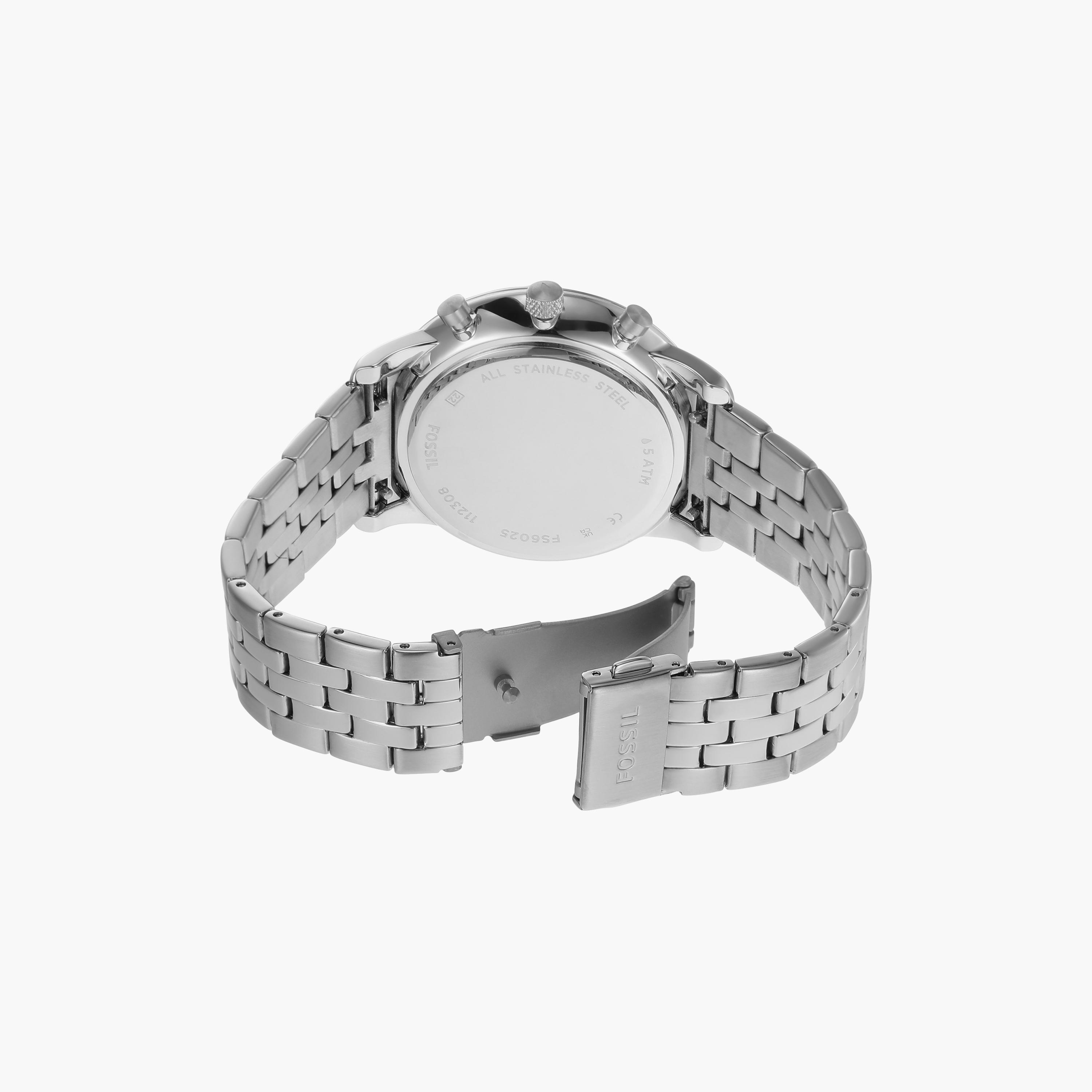 Fossil Men's 44 MM Silver Chronograph Stainless Steel Strap Watch | FS6025-men-watchesandjewellery-watches-image-3