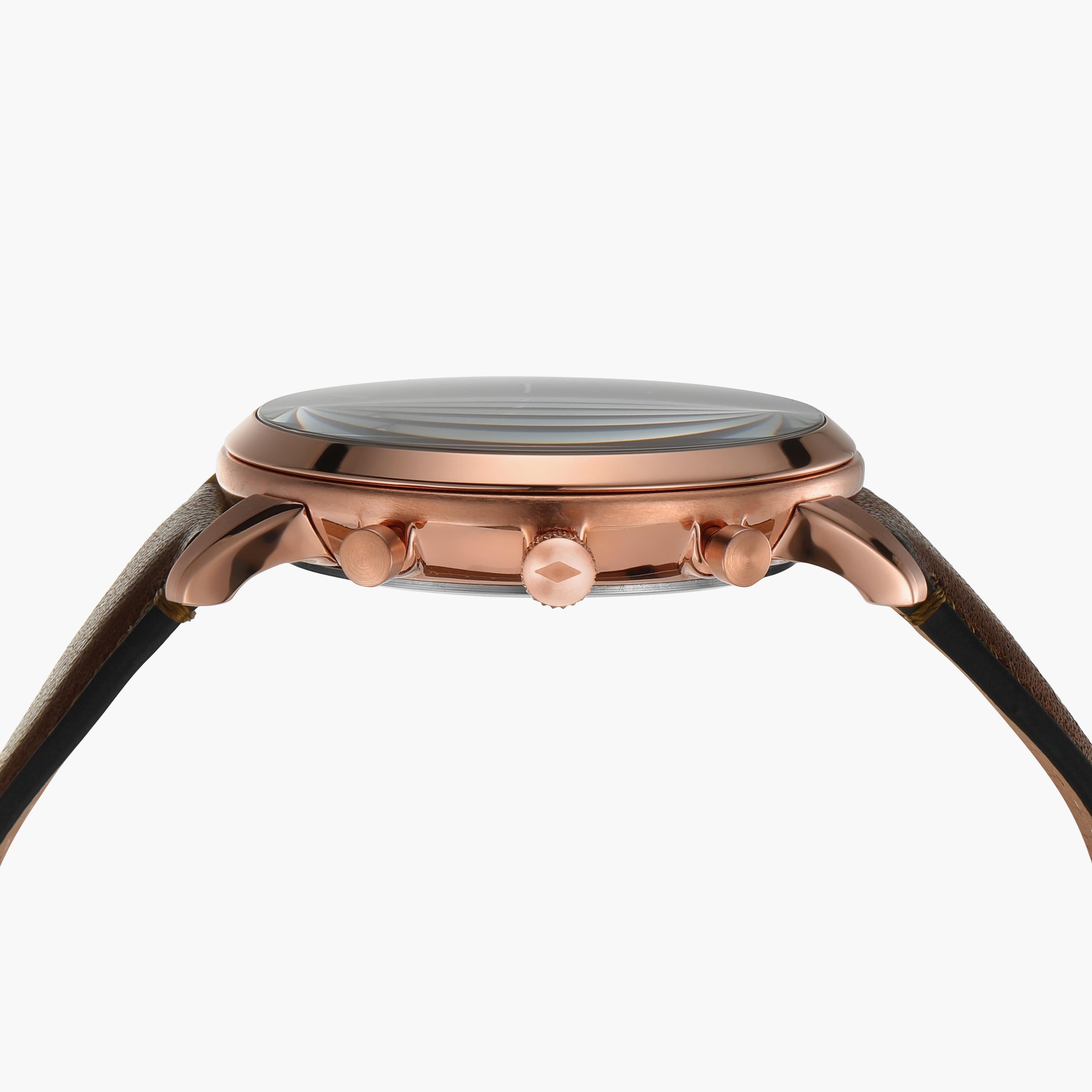 Fossil Men's 44 MM Brown Chronograph Leather Strap Watch | FS6026-men-watchesandjewellery-watches-image-4