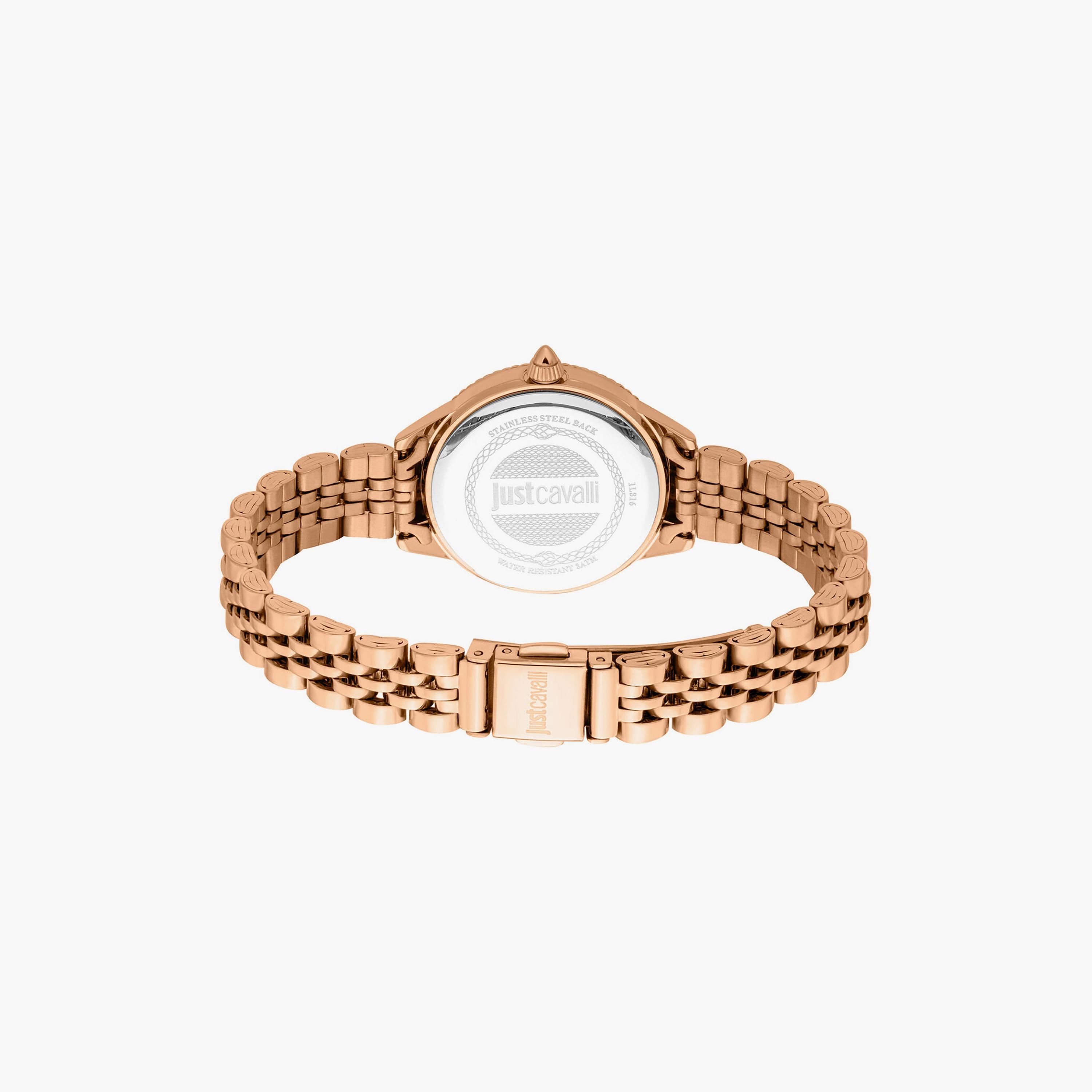 ساعة أنالوج ذهبية وردية بسوار ستانلس ستيل مع 30 مم من جاست كافالي | JC1L316M0075-girls-accessories-watches-image-3