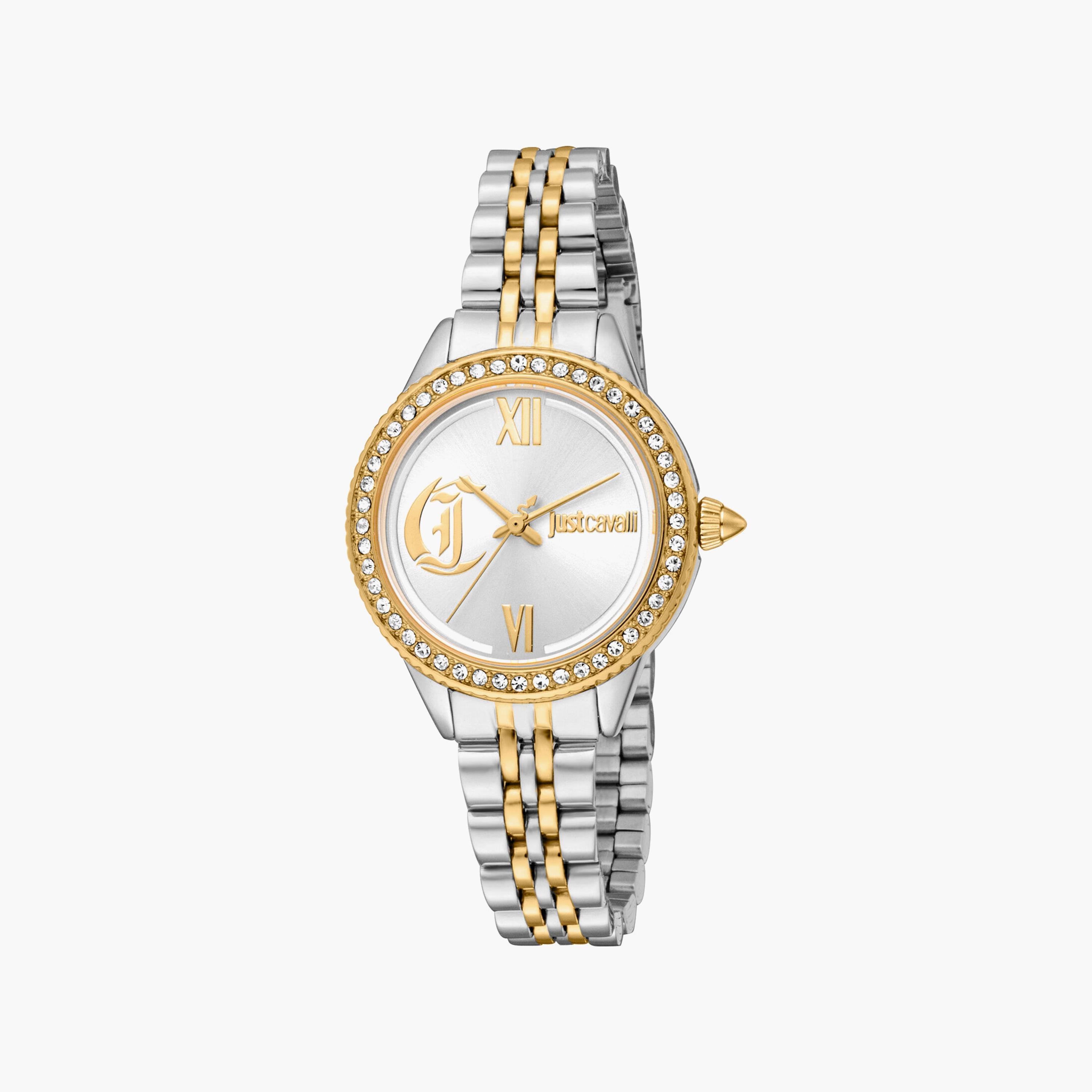 Just Cavalli 30 MM Silver & Gold Analog Stainless Steel Strap Watch | JC1L316M0095-girls-accessories-watches-image-1