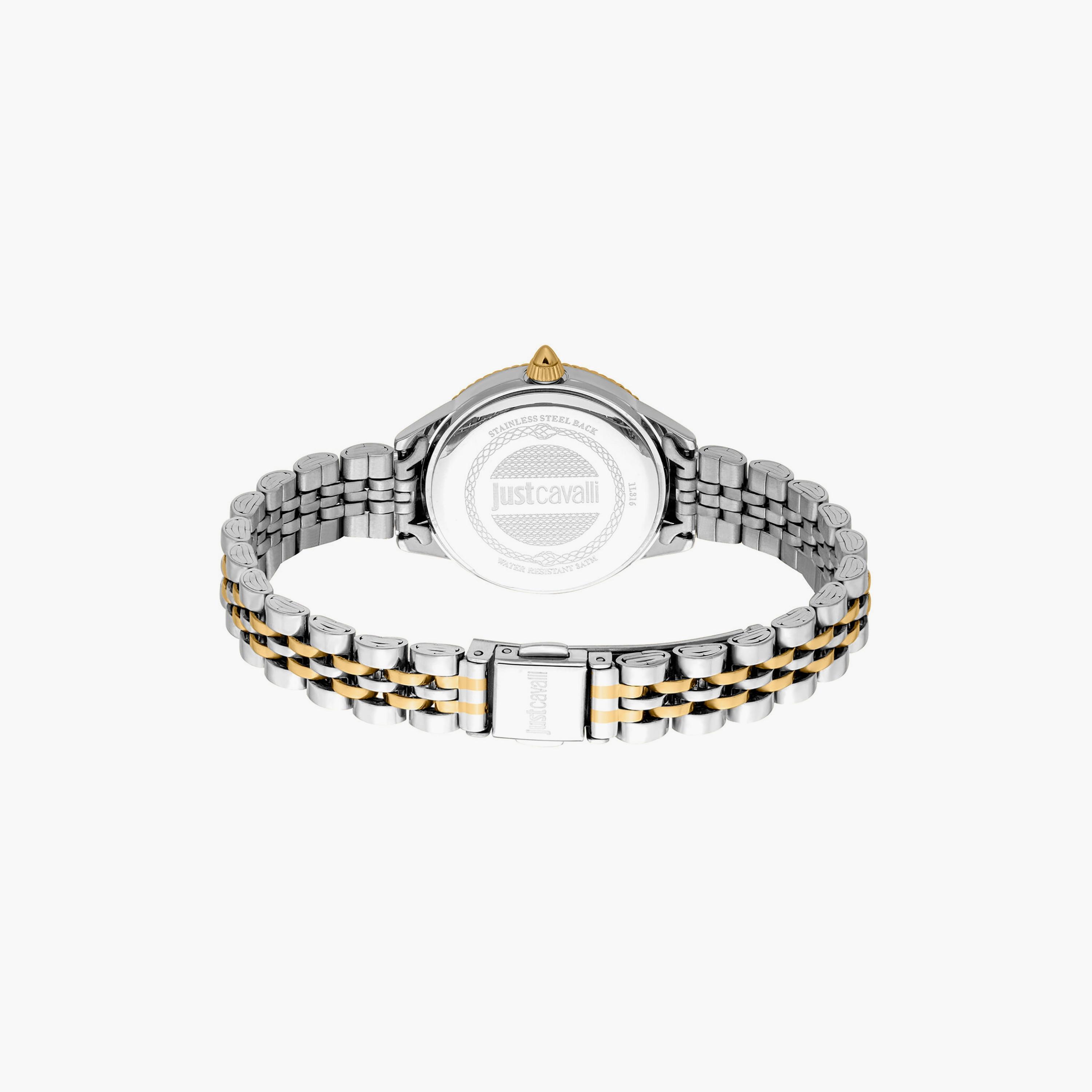 Just Cavalli 30 MM Silver & Gold Analog Stainless Steel Strap Watch | JC1L316M0095-girls-accessories-watches-image-3