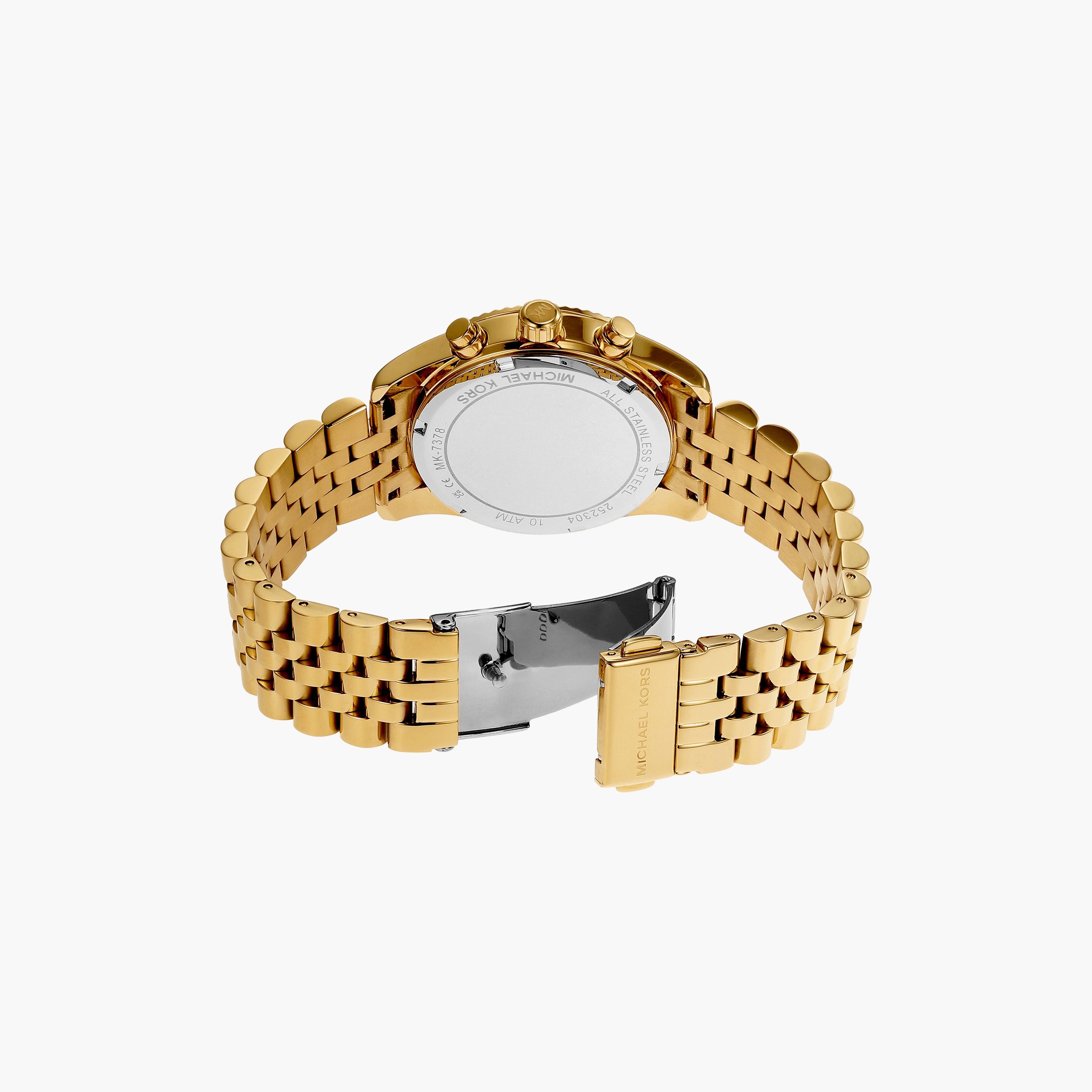 ساعة كرونوغراف ذهبية بسوار ستانلس ستيل من مايكل كورس للنساء | MK7378-women-watchesandjewellery-watches-image-3