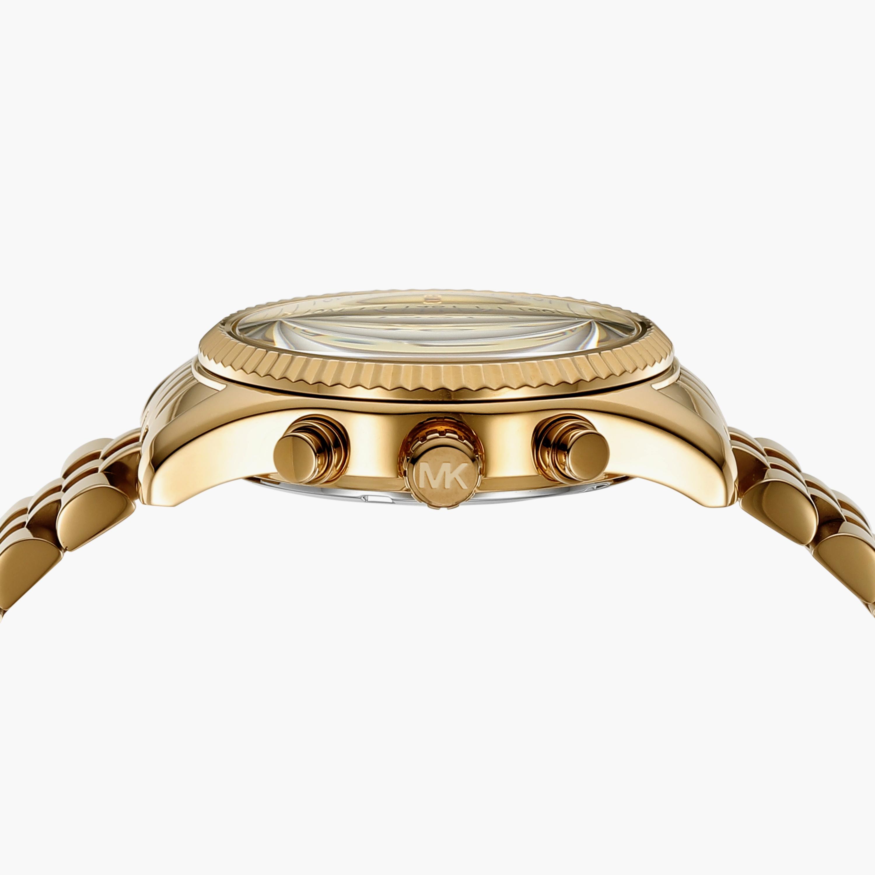 ساعة كرونوغراف ذهبية بسوار ستانلس ستيل من مايكل كورس للنساء | MK7378-women-watchesandjewellery-watches-image-4
