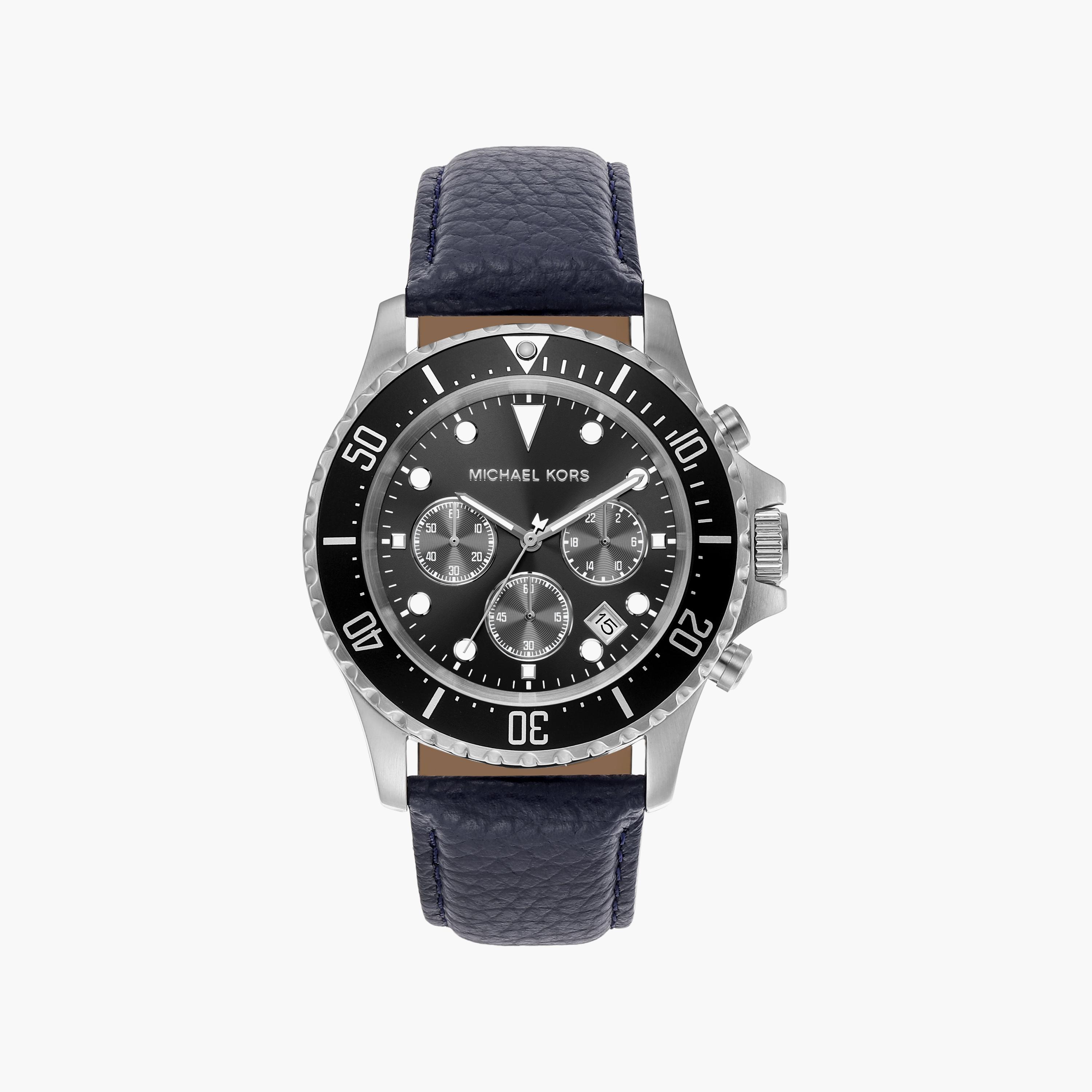 Michael Kors Men's Blue Chronograph Leather Strap Watch | MK9091-men-watchesandjewellery-watches-image-1