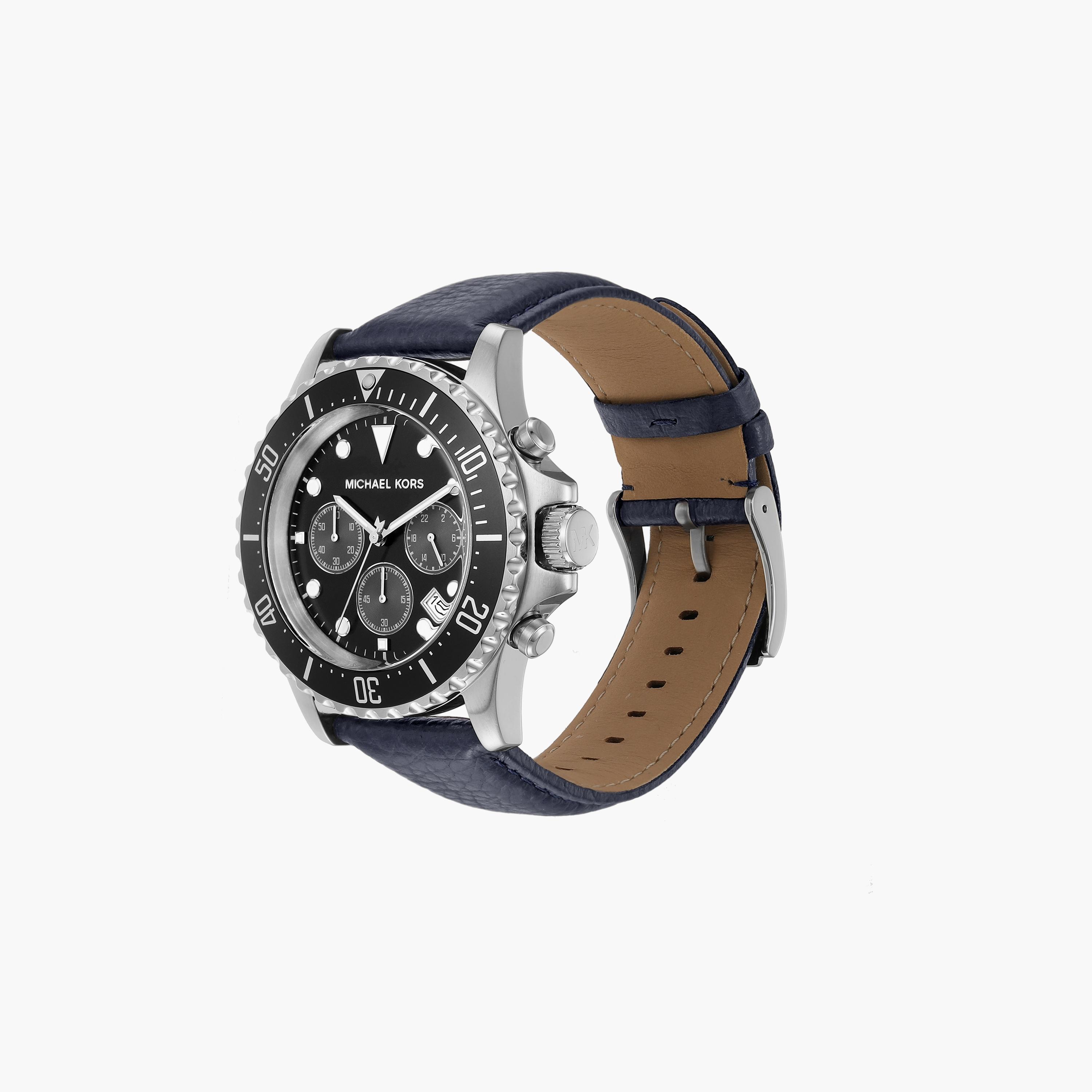 Michael Kors Men's Blue Chronograph Leather Strap Watch | MK9091-men-watchesandjewellery-watches-image-2
