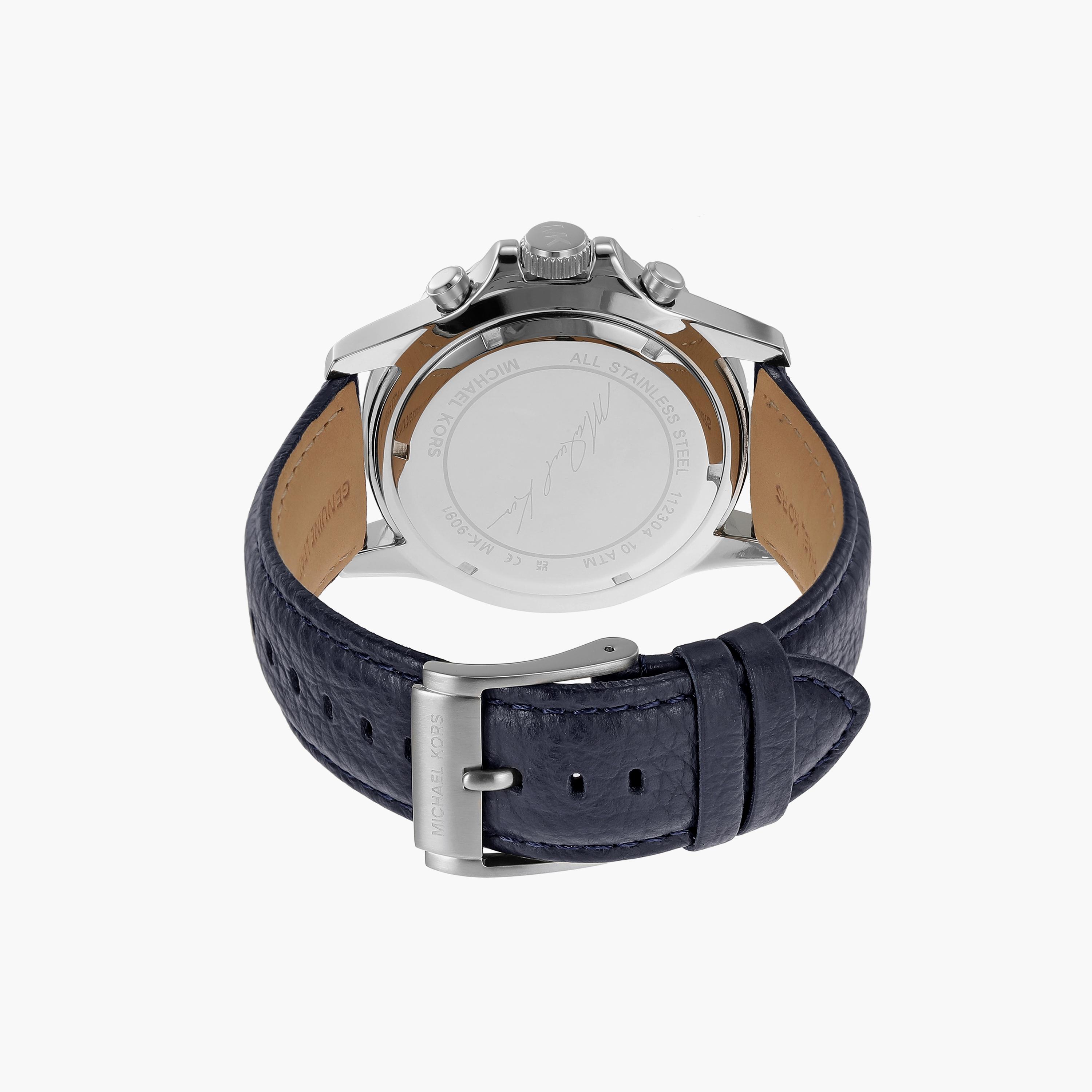 Michael Kors Men's Blue Chronograph Leather Strap Watch | MK9091-men-watchesandjewellery-watches-image-3