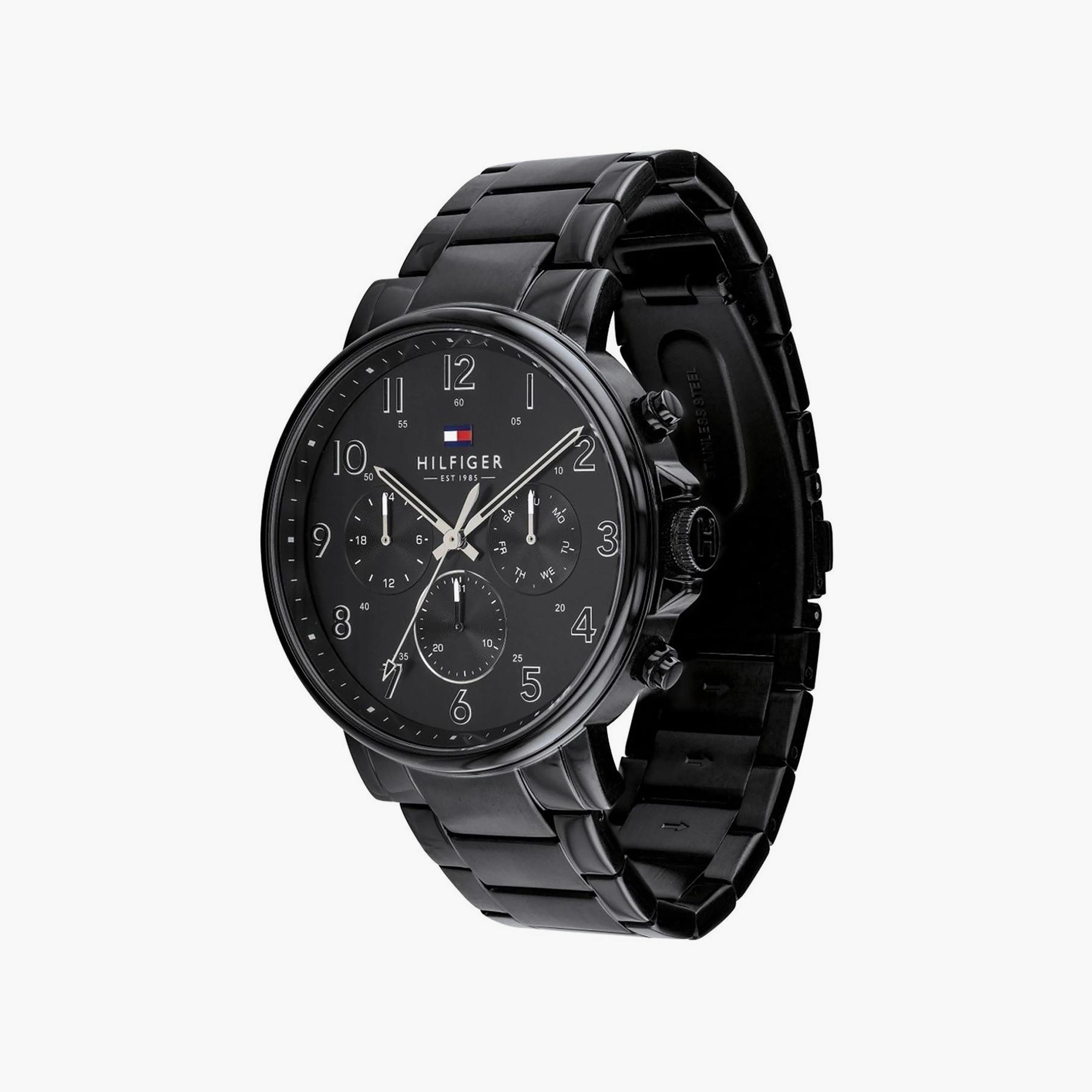 Tommy Hilfiger Men's 46 MM Black Chronograph Stainless Steel Strap Watch | 1710383-men-watchesandjewellery-watches-image-2