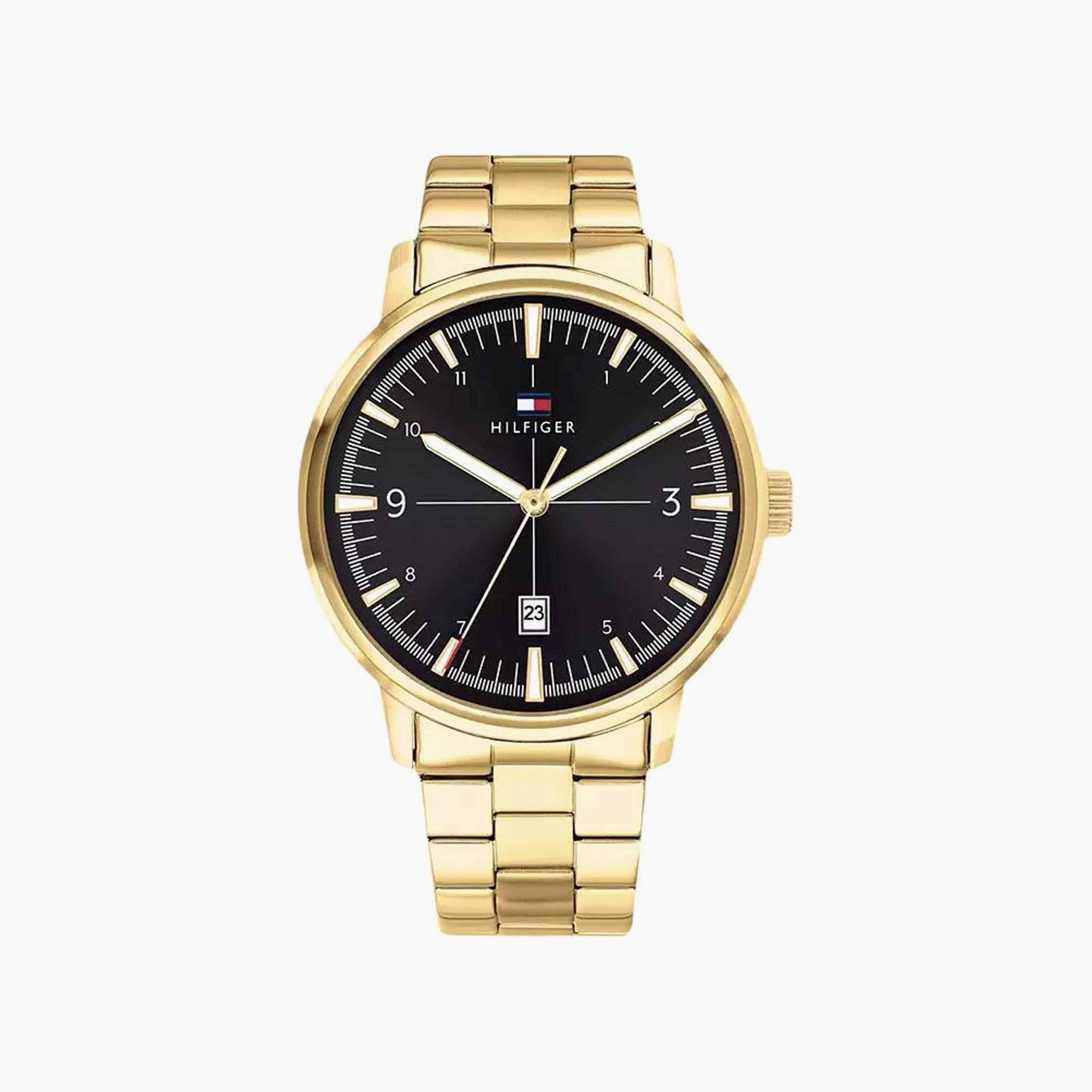 Tommy Hilfiger Men's 44 MM Gold Analog Stainless Steel Strap Watch | 1710454-men-watchesandjewellery-watches-image-1