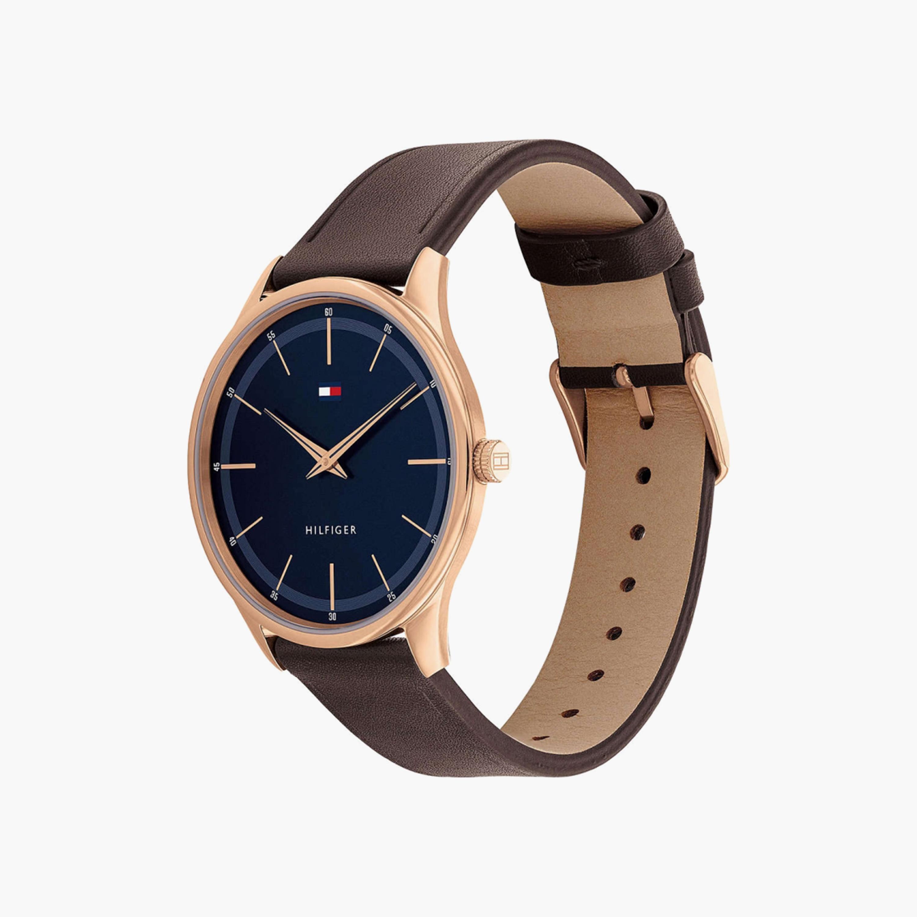 Tommy Hilfiger Men's 40 MM Brown Analog Leather Strap Watch | 1710466-men-watchesandjewellery-watches-image-2