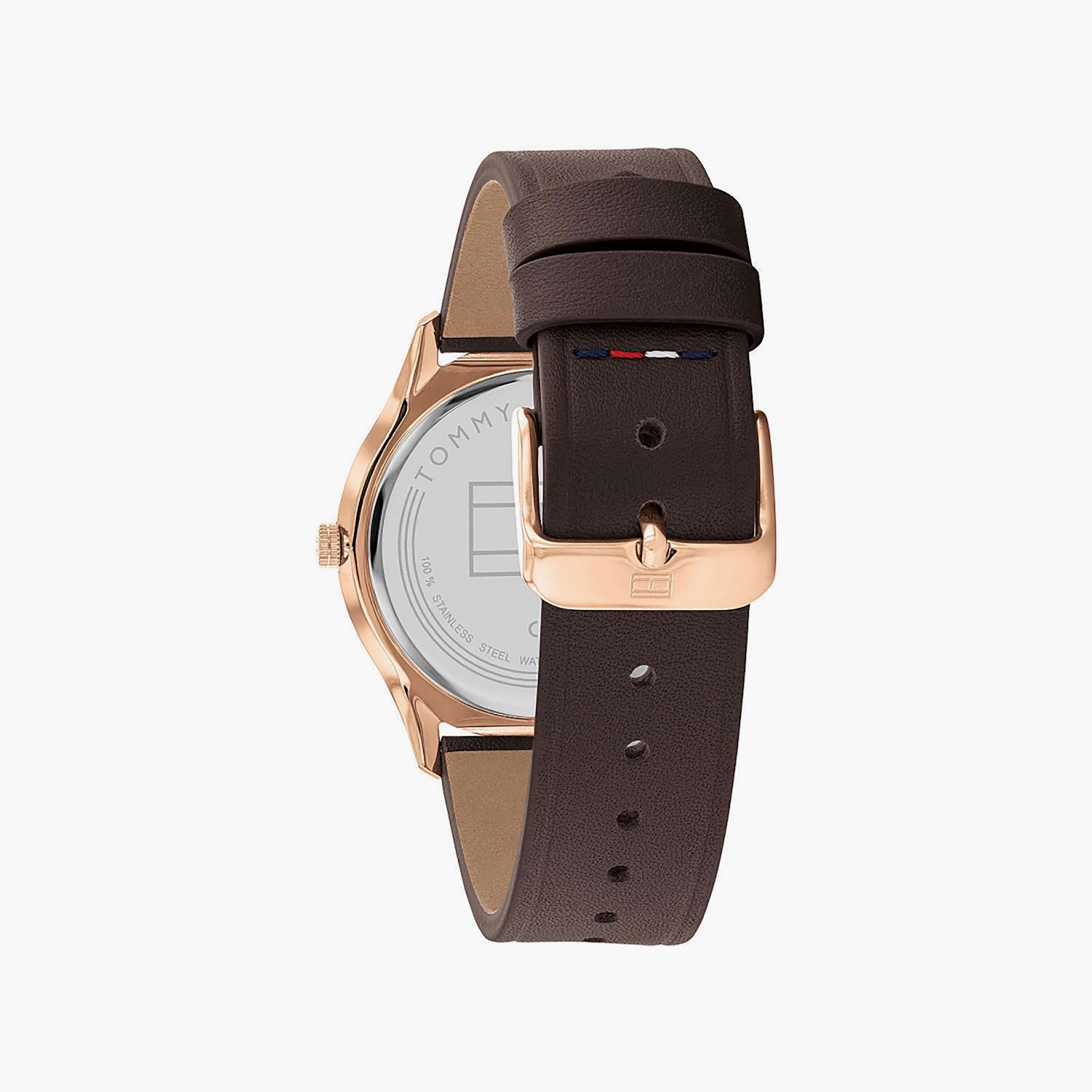 Tommy Hilfiger Men's 40 MM Brown Analog Leather Strap Watch | 1710466-men-watchesandjewellery-watches-image-3