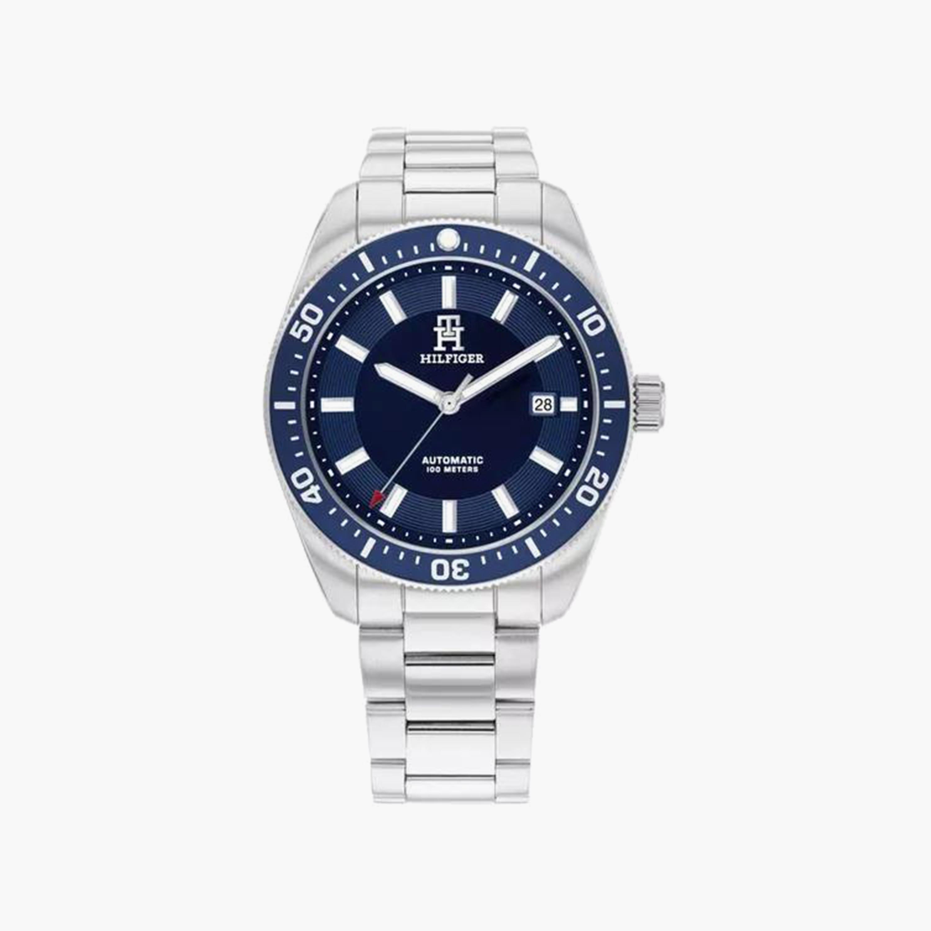 Tommy Hilfiger Men's 40 MM Silver Automatic Stainless Steel Strap Watch | 1710591-men-watchesandjewellery-watches-image-1