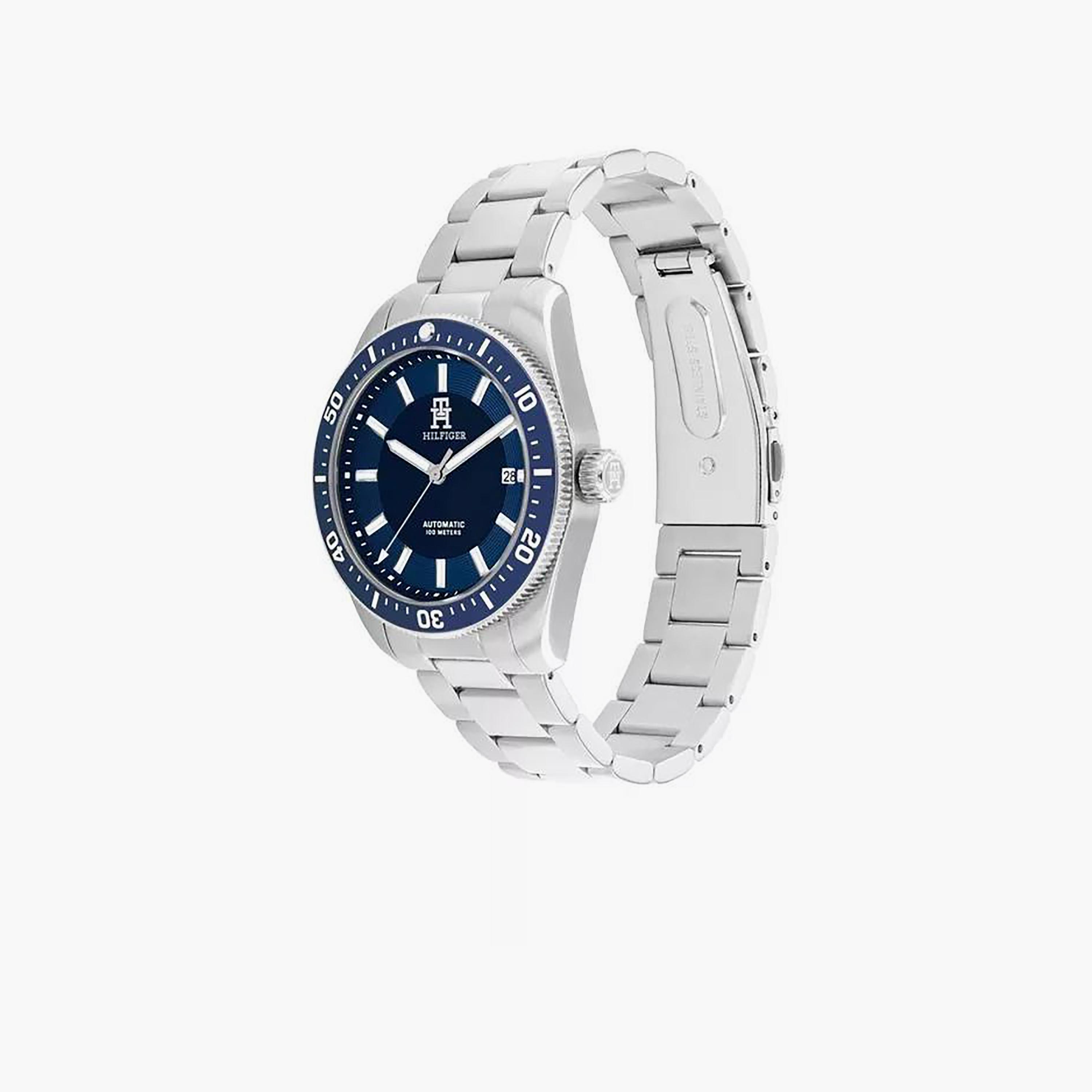 Tommy Hilfiger Men's 40 MM Silver Automatic Stainless Steel Strap Watch | 1710591-men-watchesandjewellery-watches-image-2