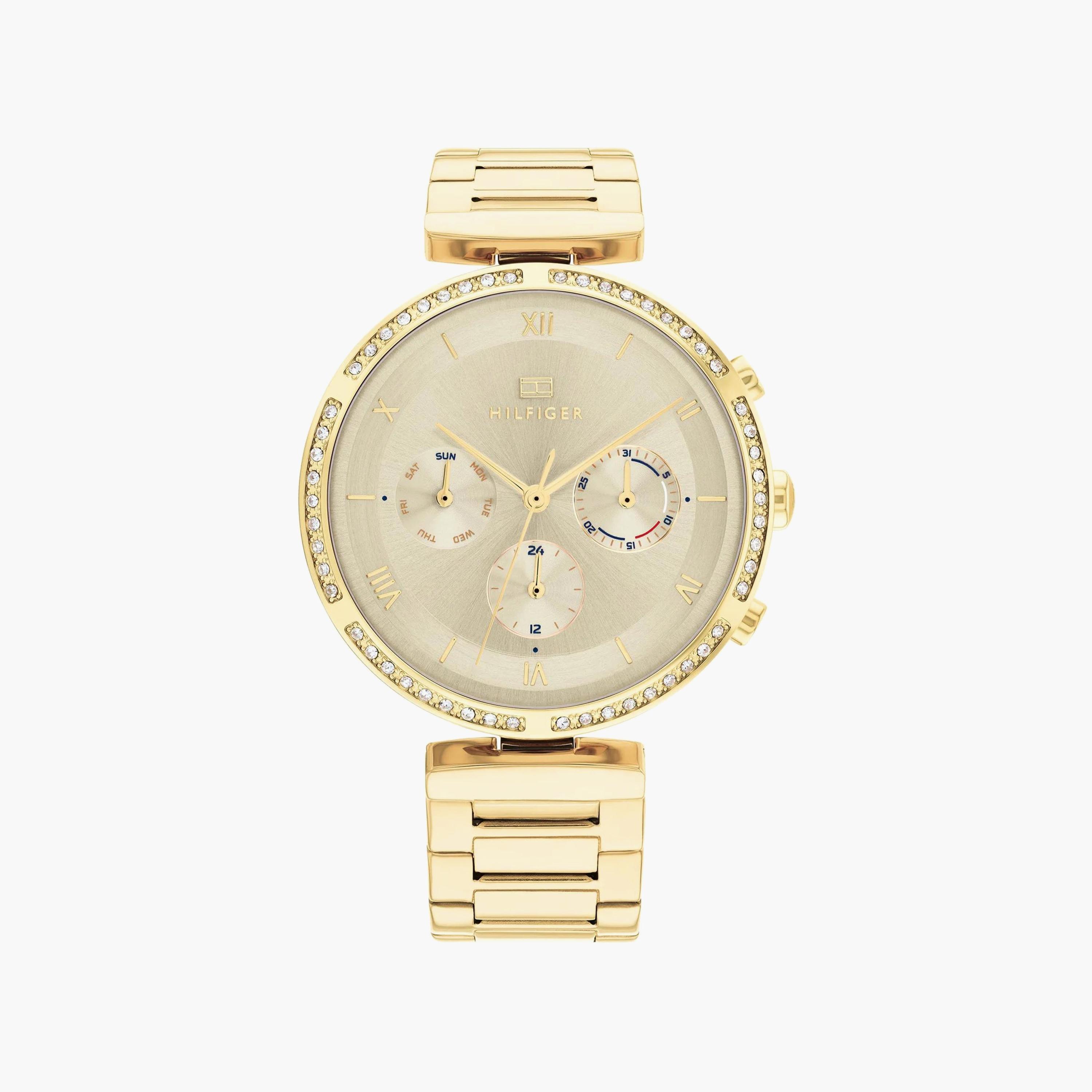 ساعة كرونوغراف ذهبية بسوار ستانلس ستيل مع 38 مم من تومي هيلفيغر للنساء | 1782392-women-watchesandjewellery-watches-image-1