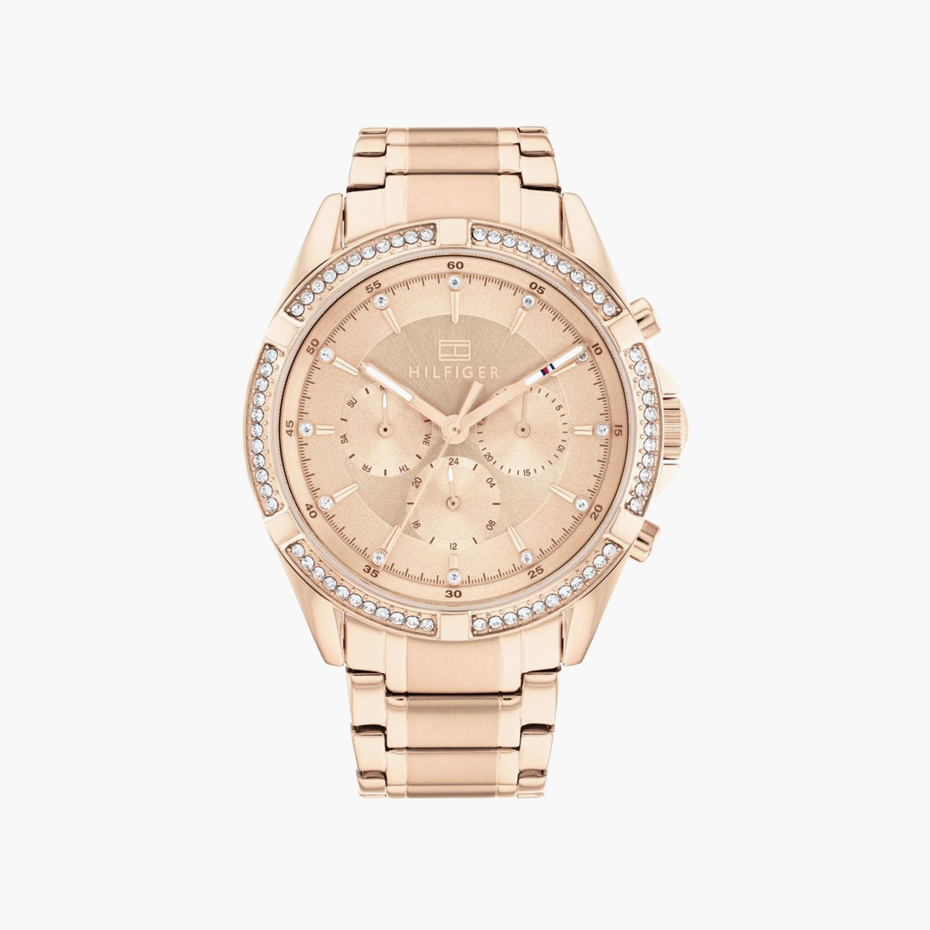 Tommy Hilfiger Women's 40 MM Rose Gold Chronograph Stainless Steel Strap Watch | 1782558-women-watchesandjewellery-watches-image-1
