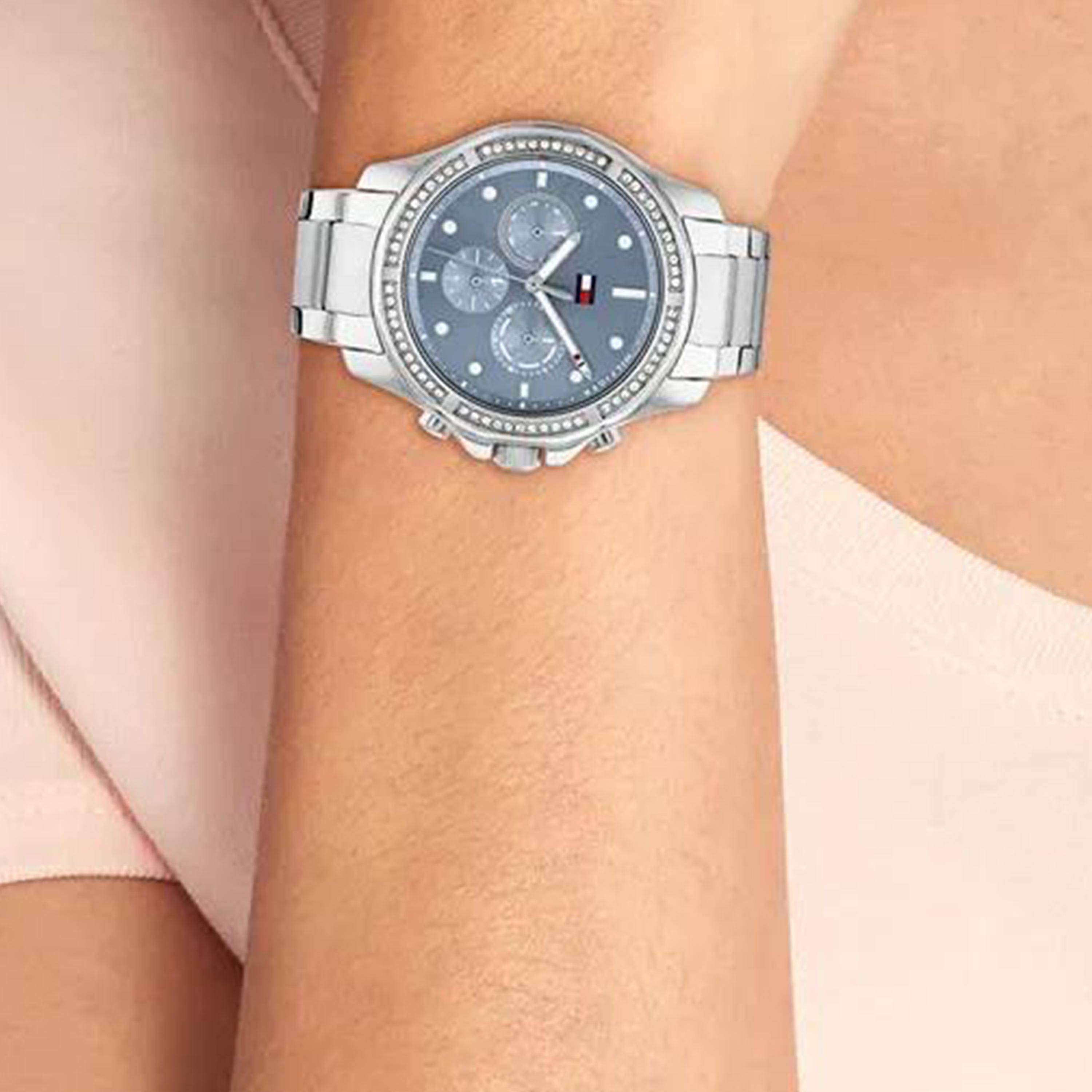 Tommy Hilfiger Women's 41 MM Silver Chronograph Stainless Steel Strap Watch | 1782569-women-watchesandjewellery-watches-image-4
