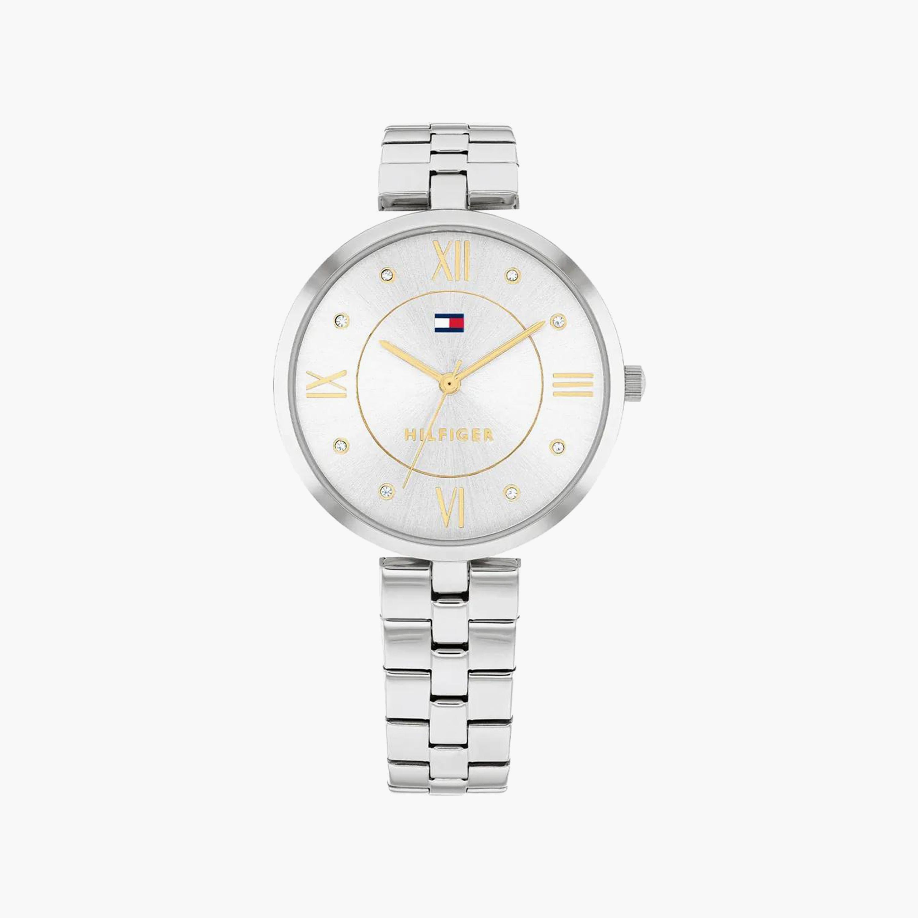 ساعة انالوج من تومي هيلفيغر للنساء مع 34 مم بلون فضي بسوار ستانلس ستيل | 1782683-women-watchesandjewellery-watches-image-1