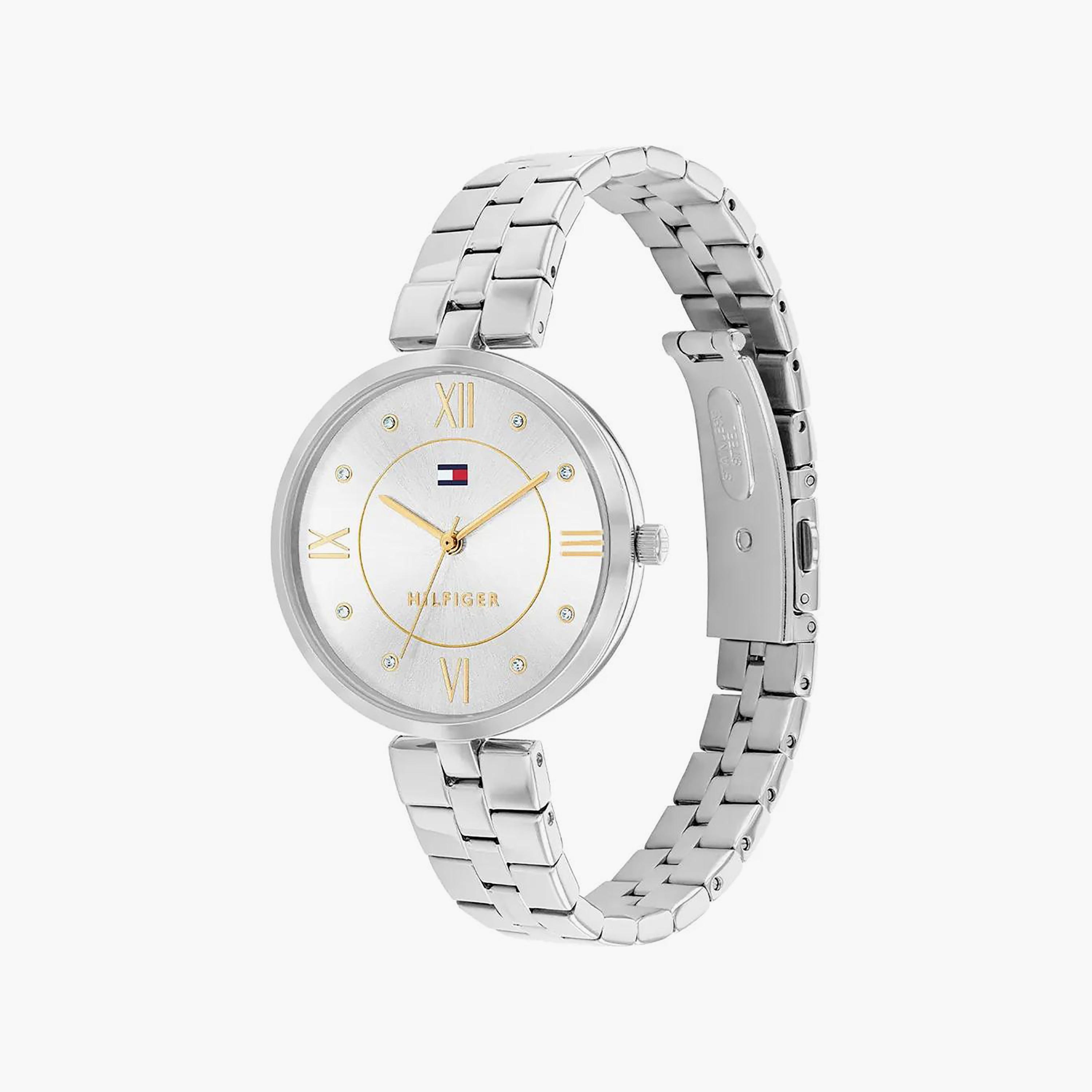 ساعة انالوج من تومي هيلفيغر للنساء مع 34 مم بلون فضي بسوار ستانلس ستيل | 1782683-women-watchesandjewellery-watches-image-2