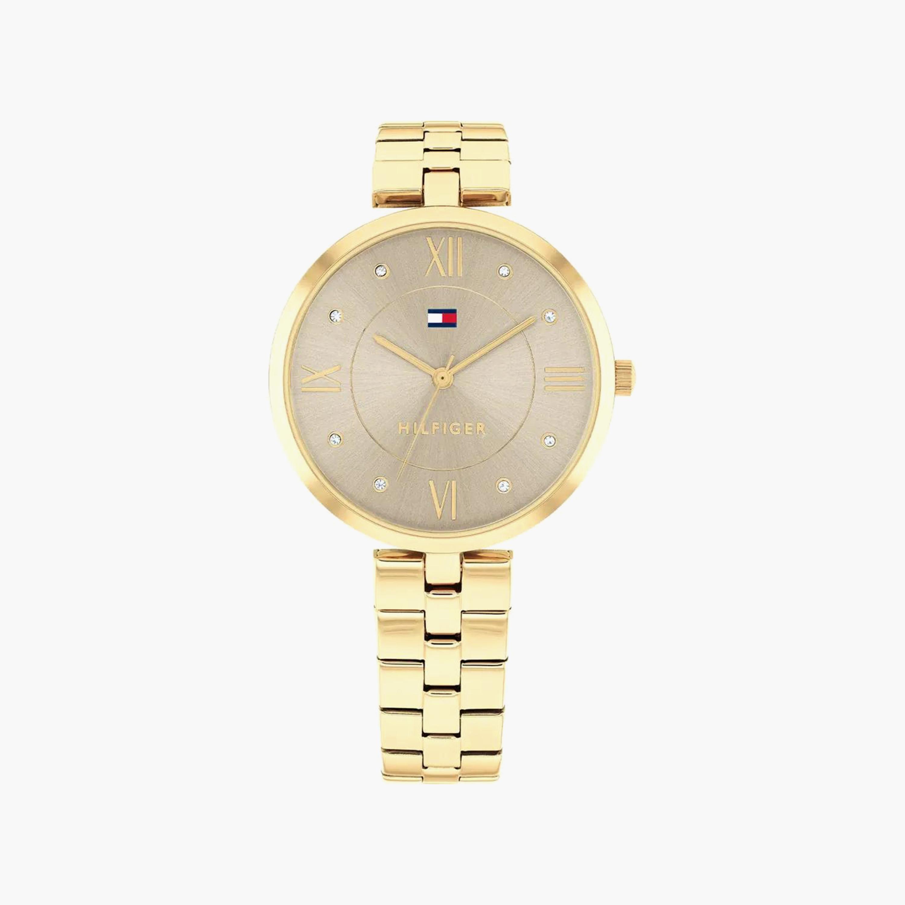Tommy Hilfiger Women's 34 MM Gold Analog Stainless Steel Strap Watch | 1782685-women-watchesandjewellery-watches-image-1