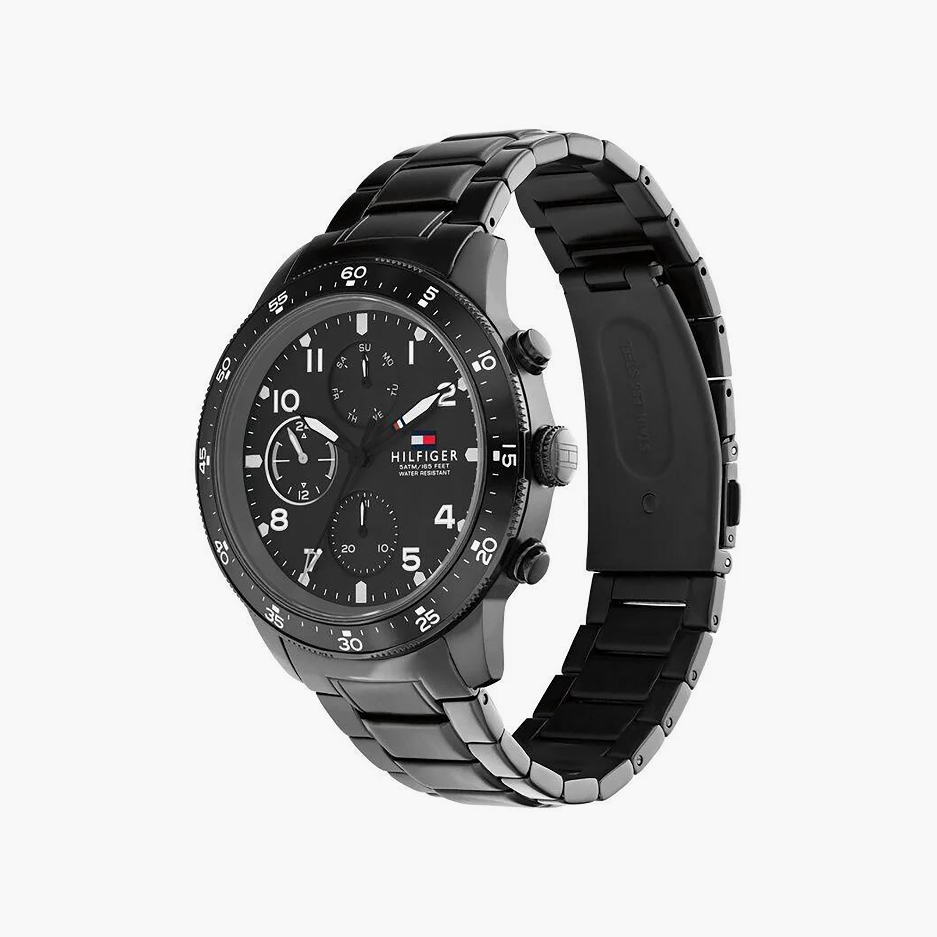 ساعة كرونوغراف سوداء بسوار ستانلس ستيل مع 44 مم من تومي هيلفيغر للرجال | 1791951-men-watchesandjewellery-watches-image-2
