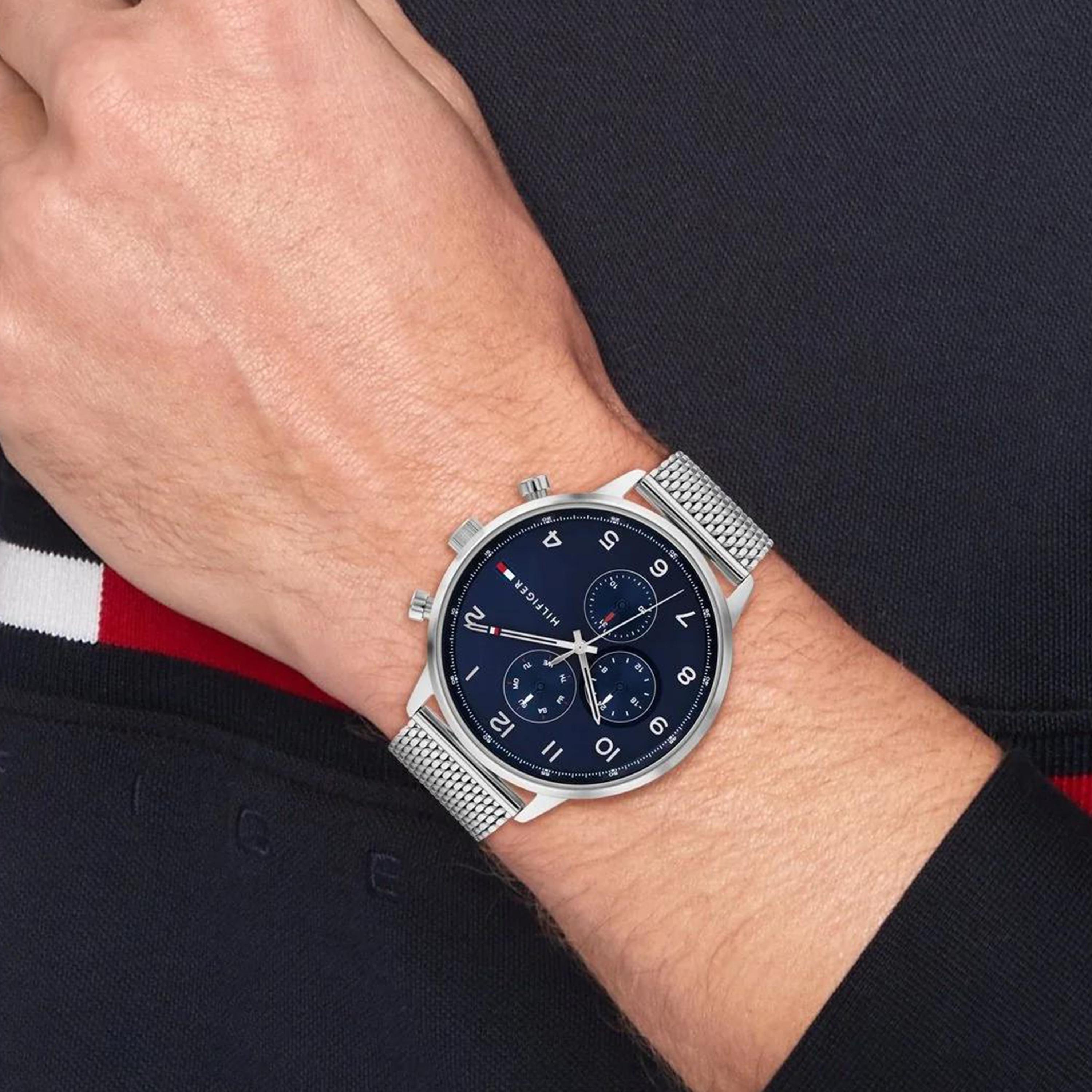 Tommy Hilfiger Men's 44 MM Silver Chronograph Stainless Steel Strap Watch | 1792078-men-watchesandjewellery-watches-image-4