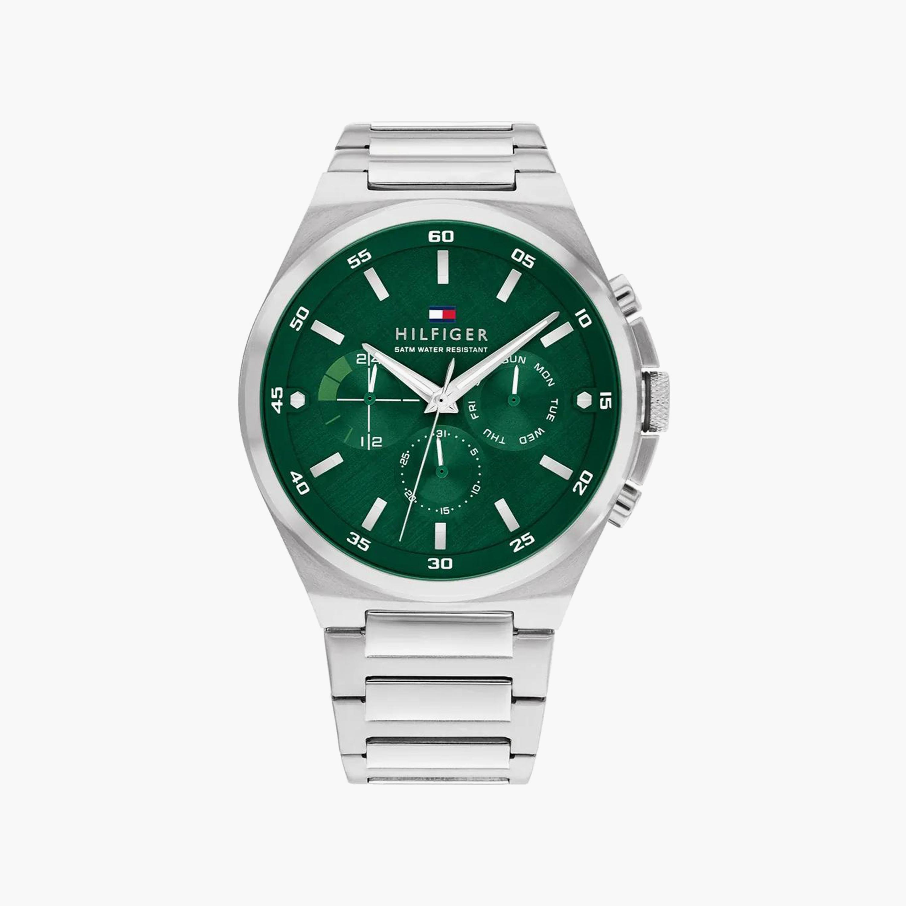 Tommy Hilfiger Men's 46 MM Silver Chronograph Stainless Steel Strap Watch | 1792088-men-watchesandjewellery-watches-image-1